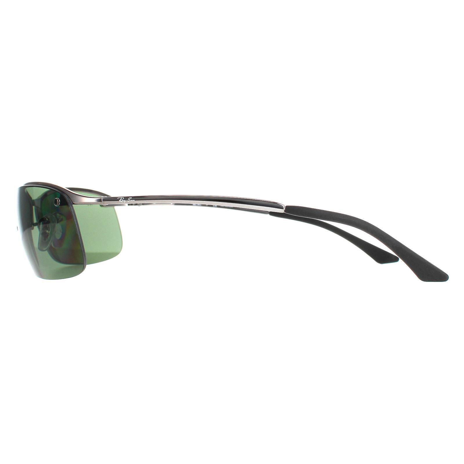 Ray-Ban Wrap Mens Gunmetal Polarized Green Sunglasses 3/4
