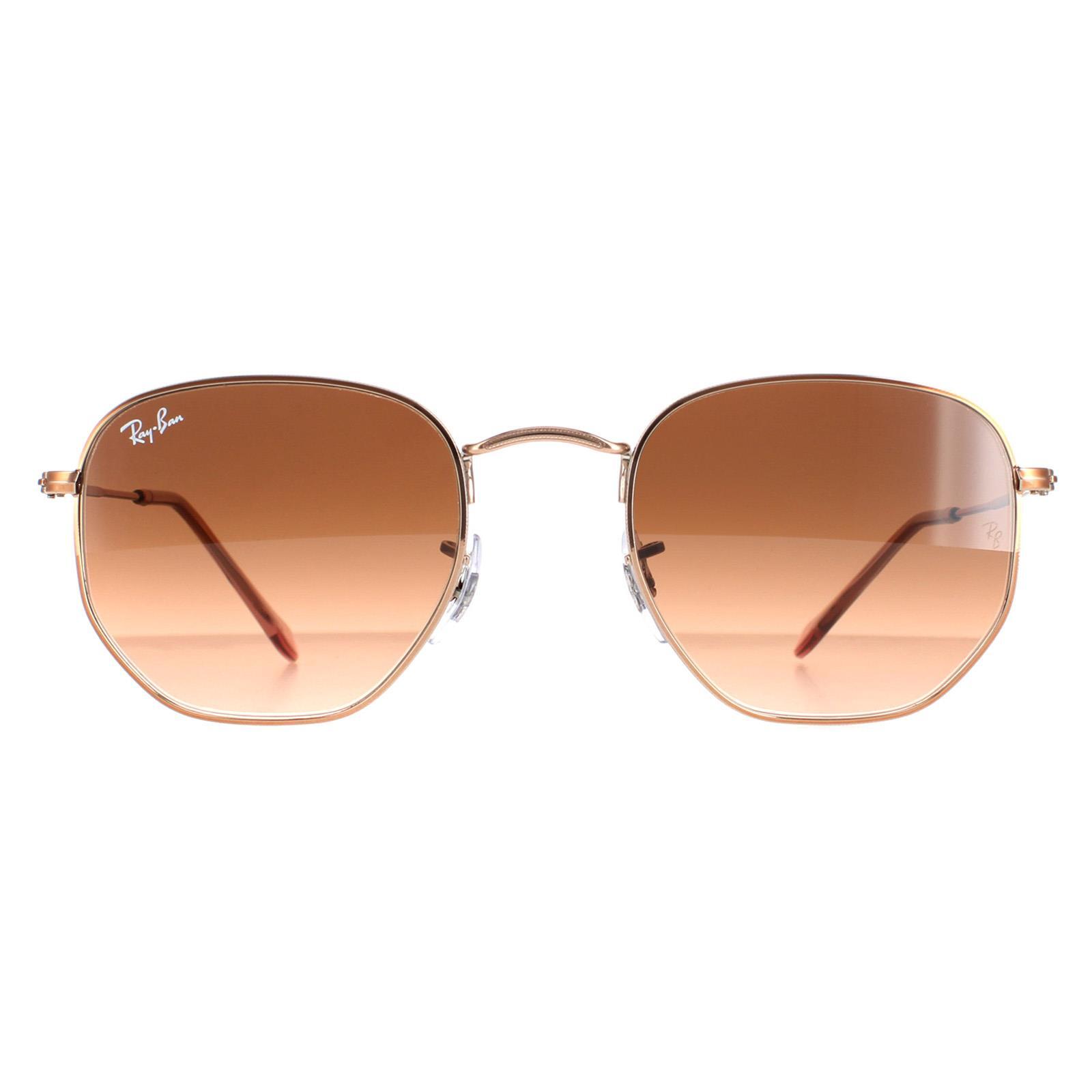 RAY-BAN Ray-Ban Square Unisex Polished Bronze Copper Brown Gradient Sunglasses