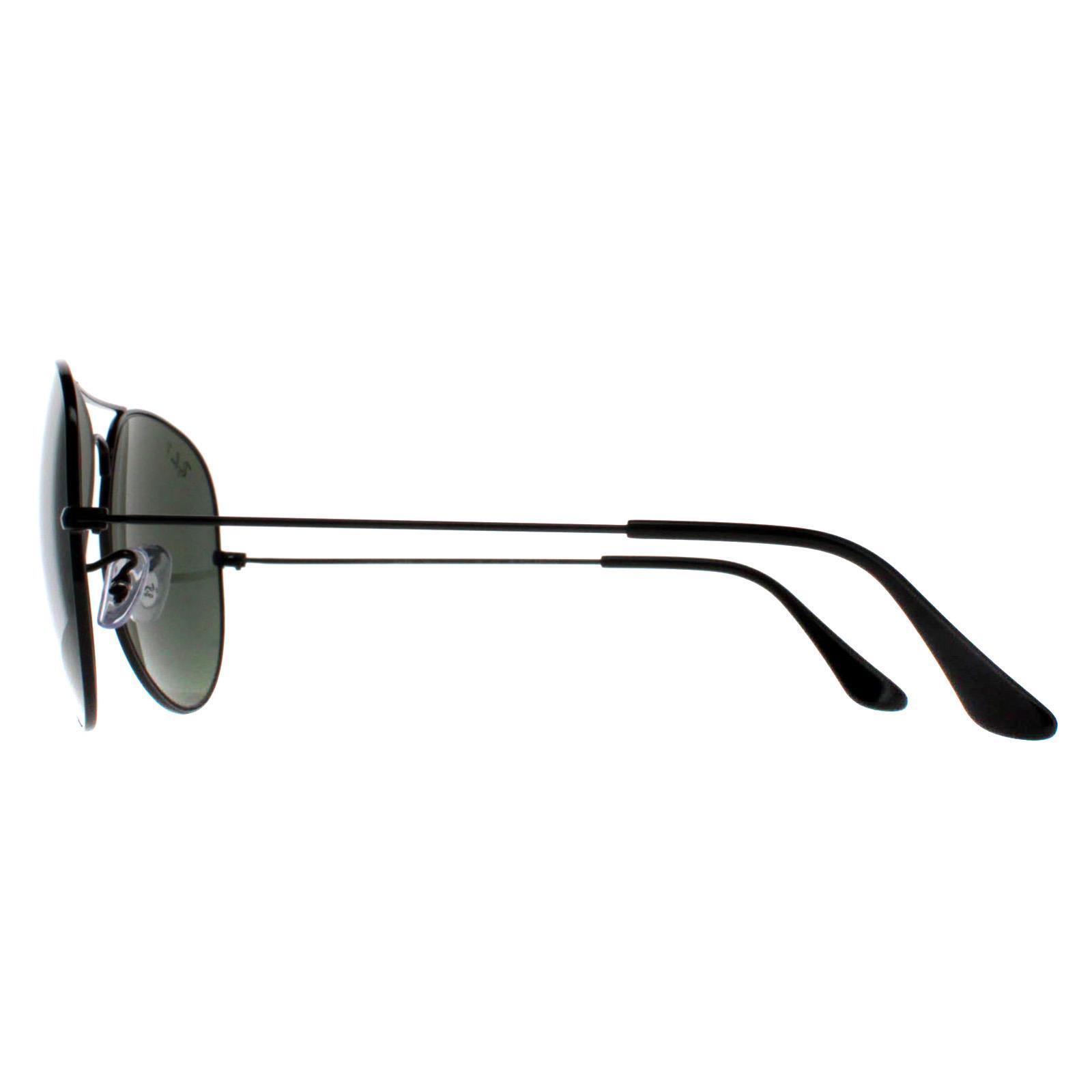 Ray-Ban Aviator Unisex Black Green Polarized Sunglasses 3/4