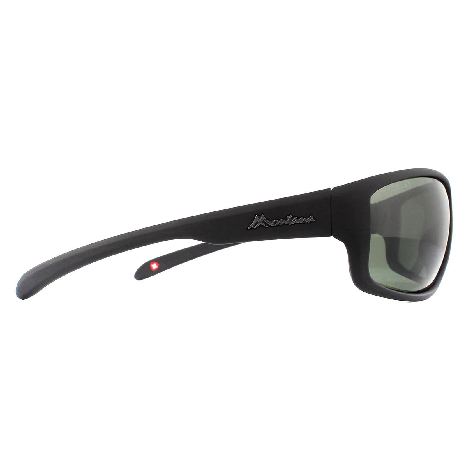Montana Wrap Mens Black Rubber Green G15 Polarized Sunglasses 4/4