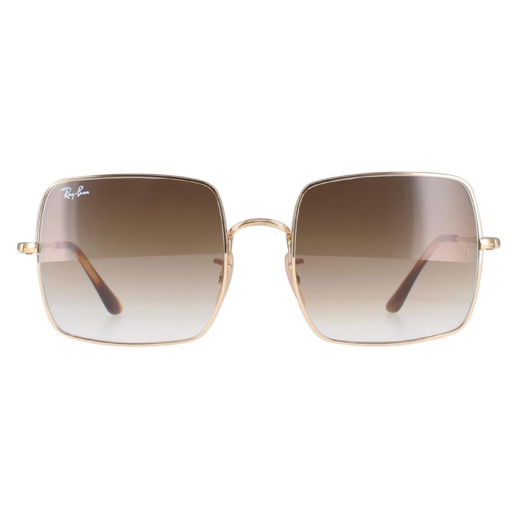 Ray-Ban Square Womens Gold Light Brown Gradient Sunglasses