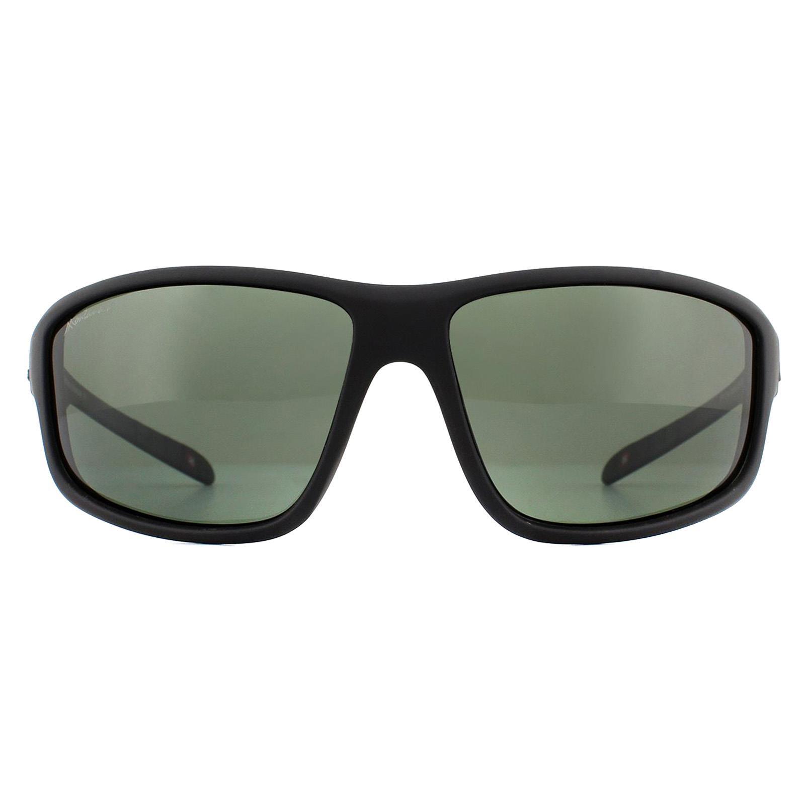 Montana Wrap Mens Black Rubber Green G15 Polarized Sunglasses 1/4