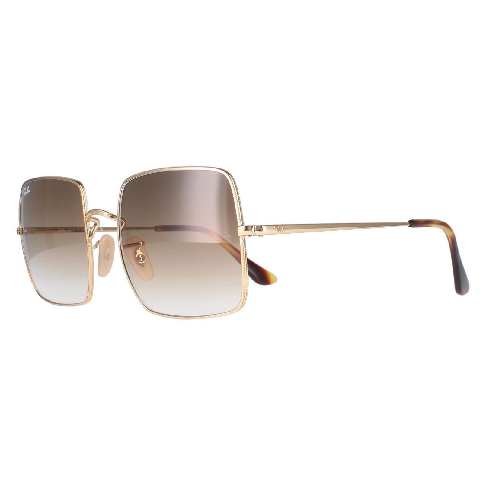 Ray-Ban Square Womens Gold Light Brown Gradient Sunglasses 2/4