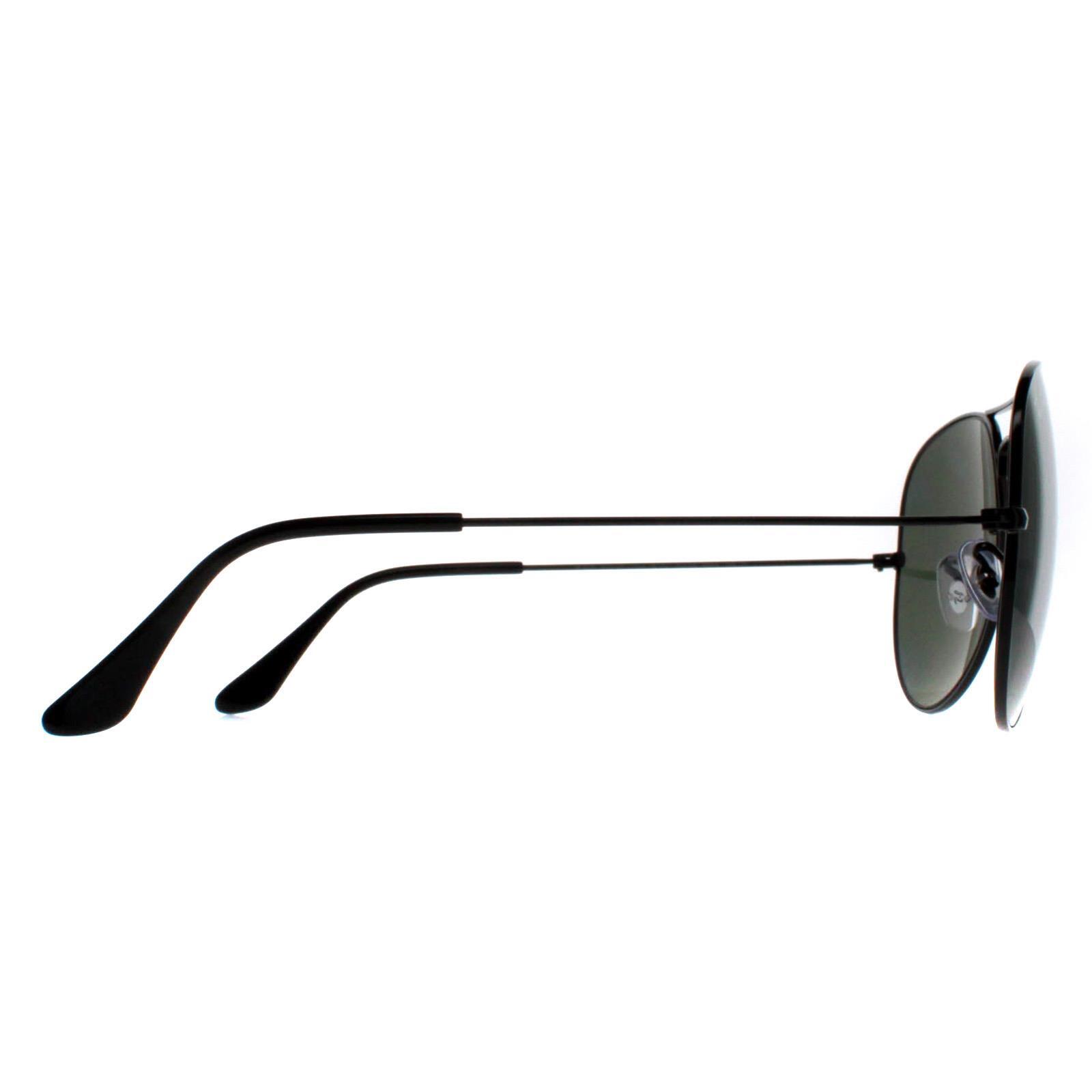 Ray-Ban Aviator Unisex Black Green Polarized Sunglasses 4/4