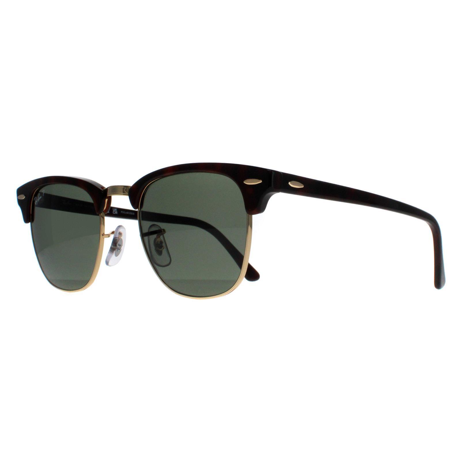Ray-Ban Round Mens Red Havana Green Polarized Sunglasses 2/4