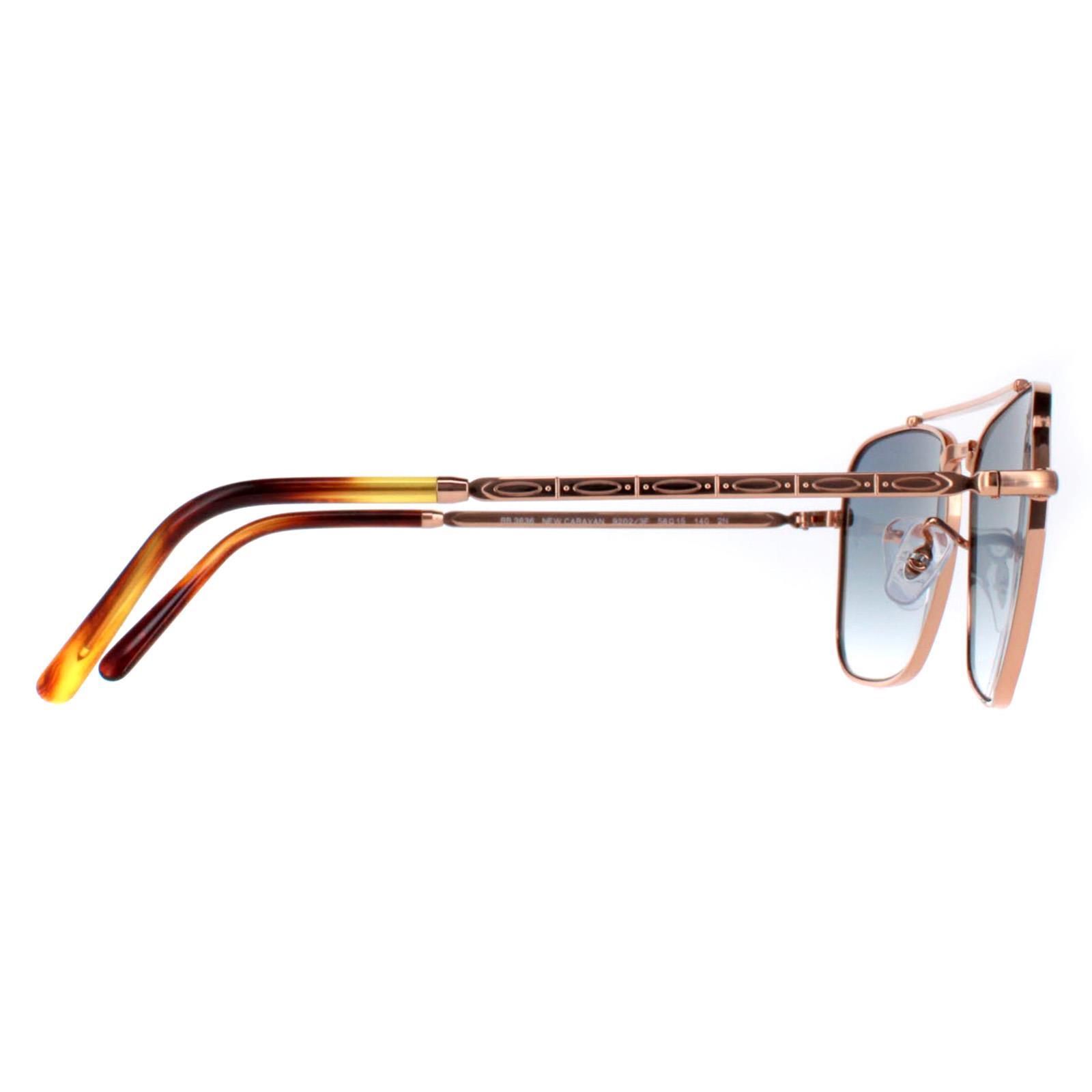 Ray-Ban Square Unisex Rose Gold Blue Gradient RB3636 New Caravan 4/4