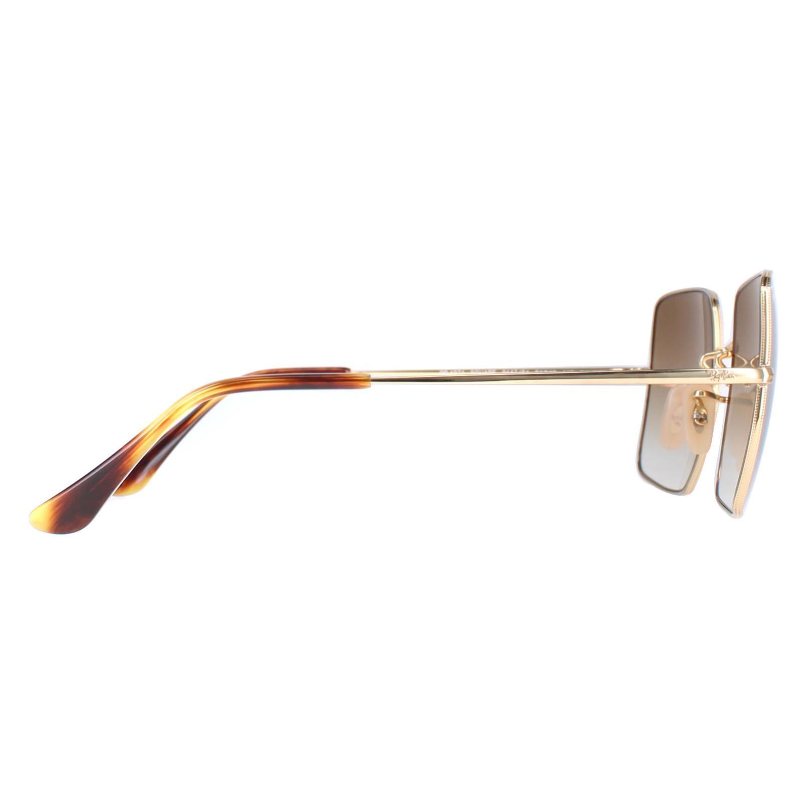 Ray-Ban Square Womens Gold Light Brown Gradient Sunglasses 4/4