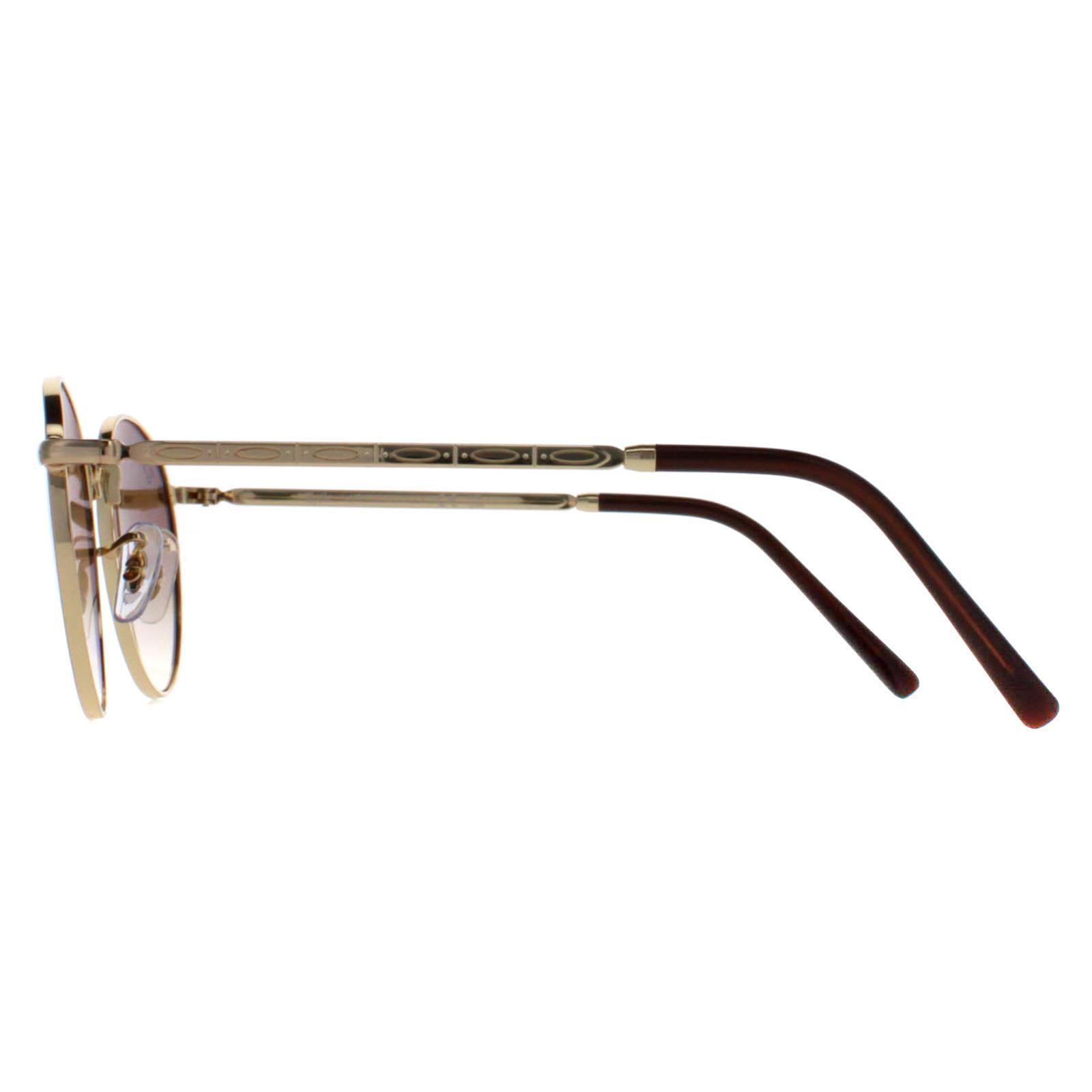 Ray-Ban Round Unisex Gold Brown Gradient RB3637 New Round 3/4