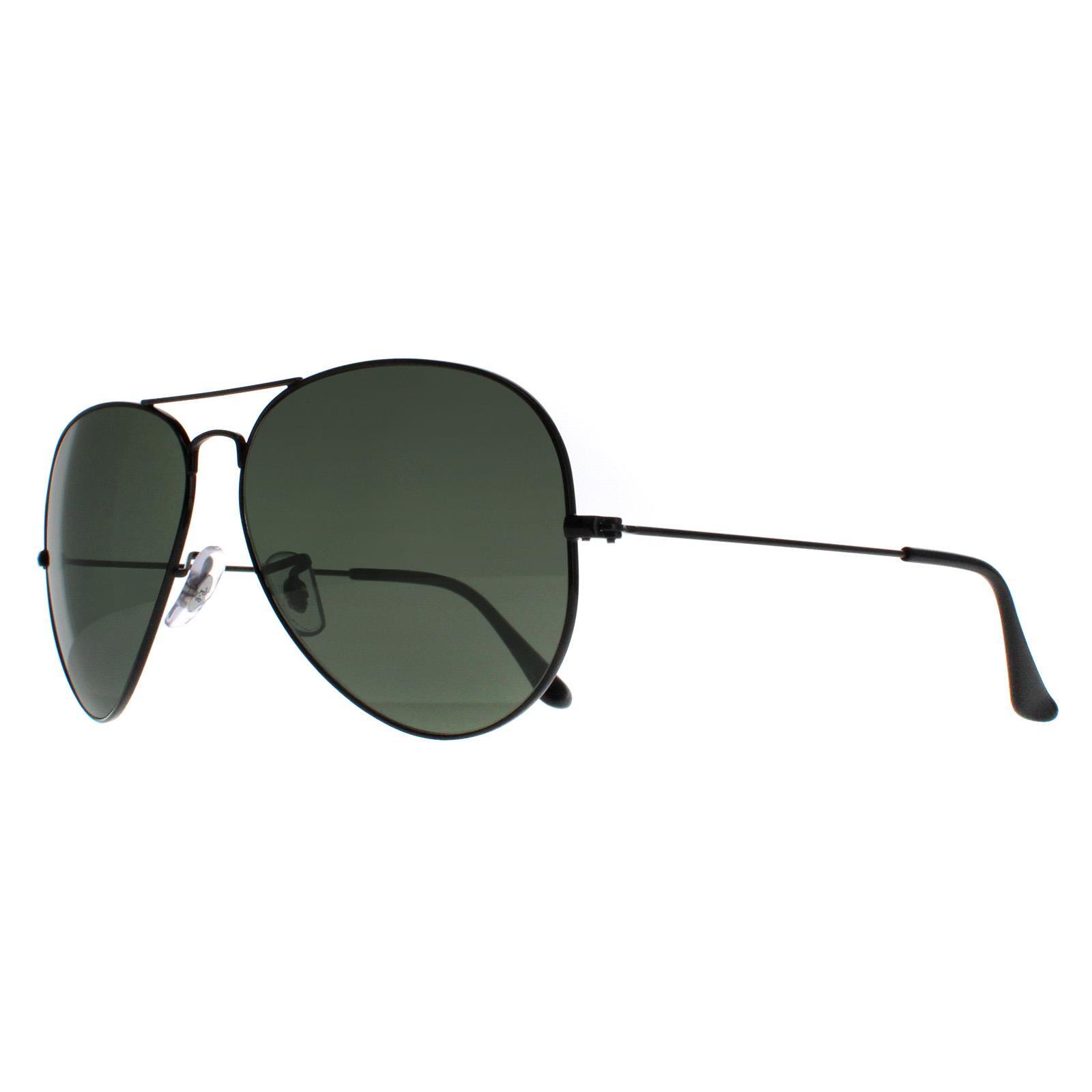 Ray-Ban Aviator Unisex Black Green Polarized Sunglasses 2/4