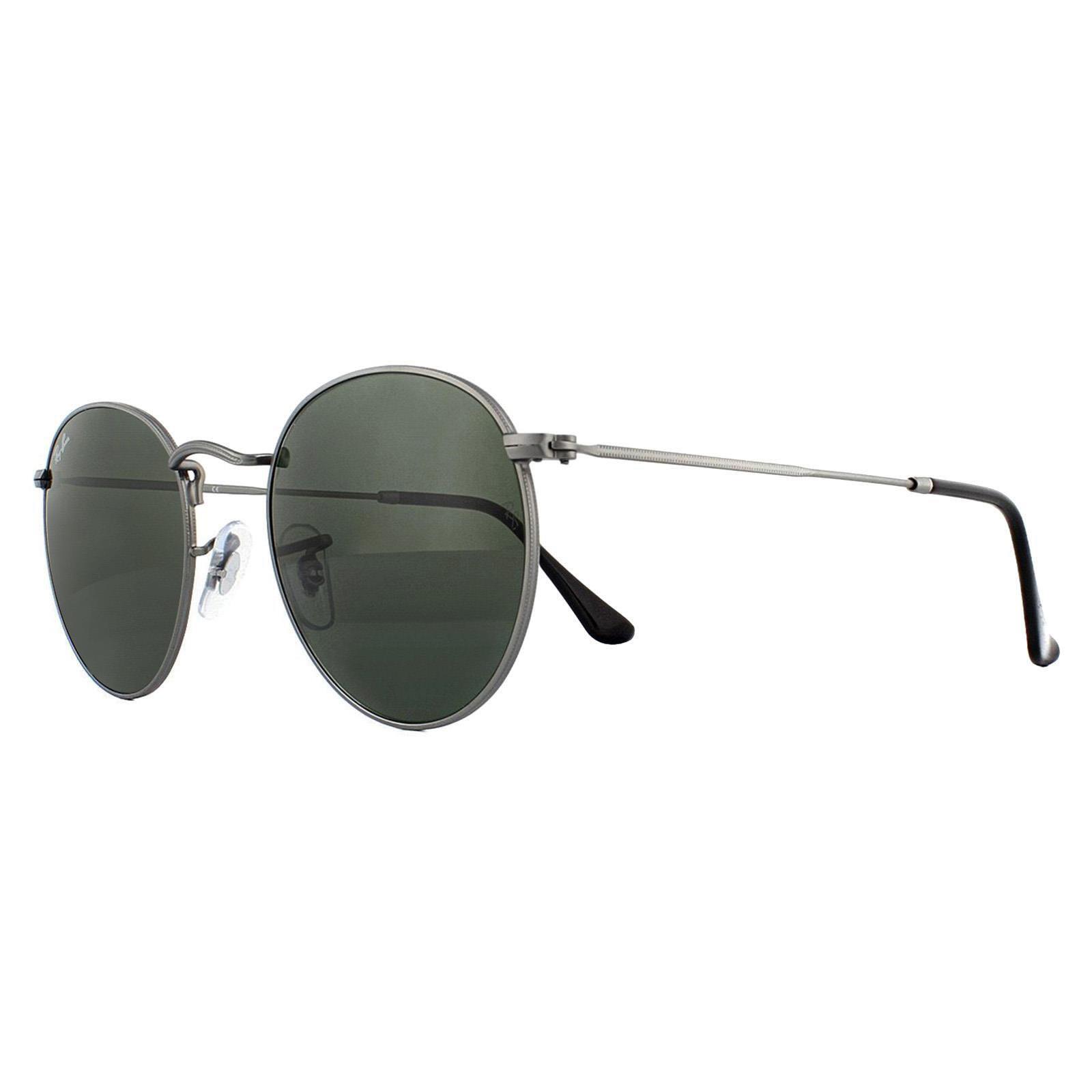 Ray-Ban Round Unisex Matt Gunmetal Green Sunglasses 2/4