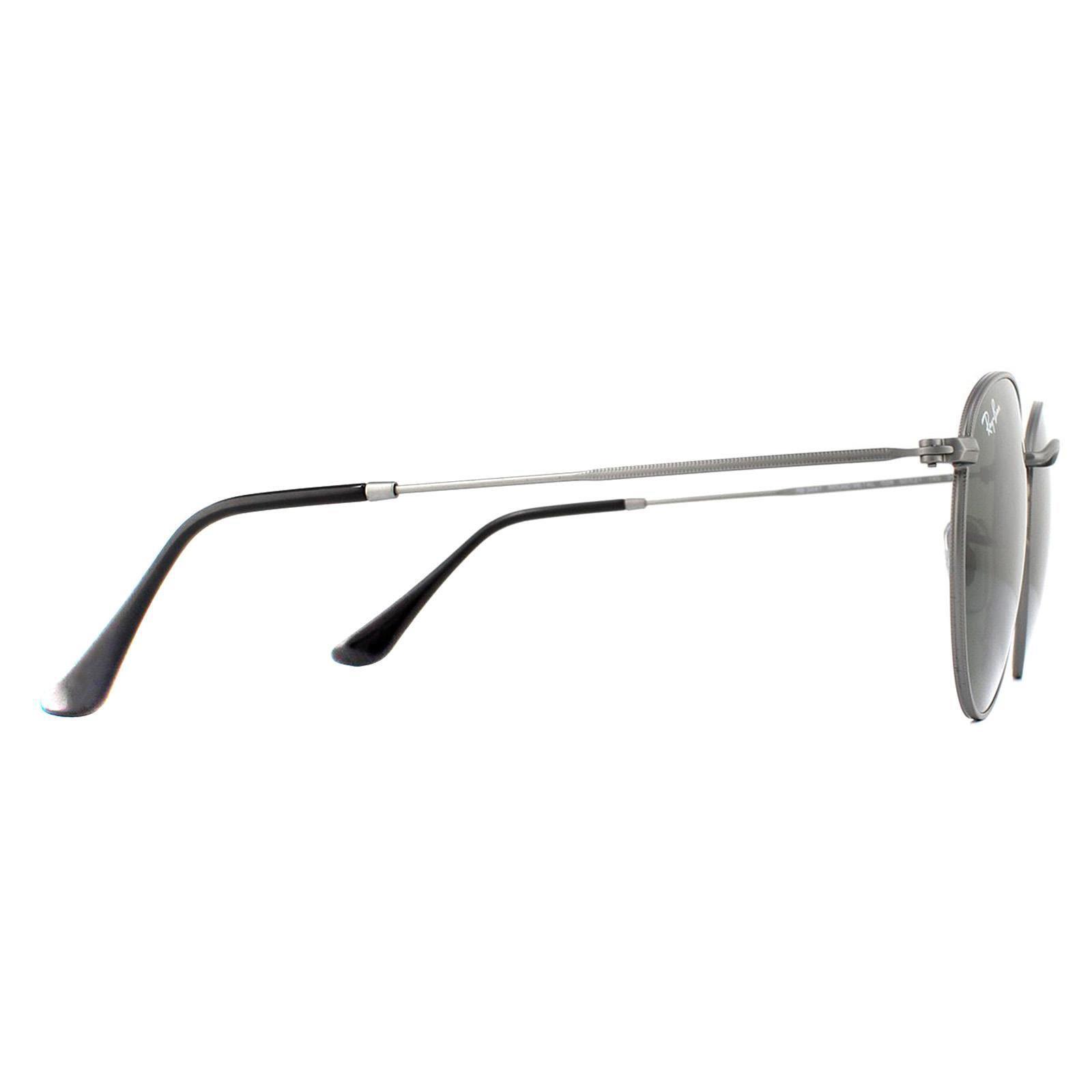 Ray-Ban Round Unisex Matt Gunmetal Green Sunglasses 4/4