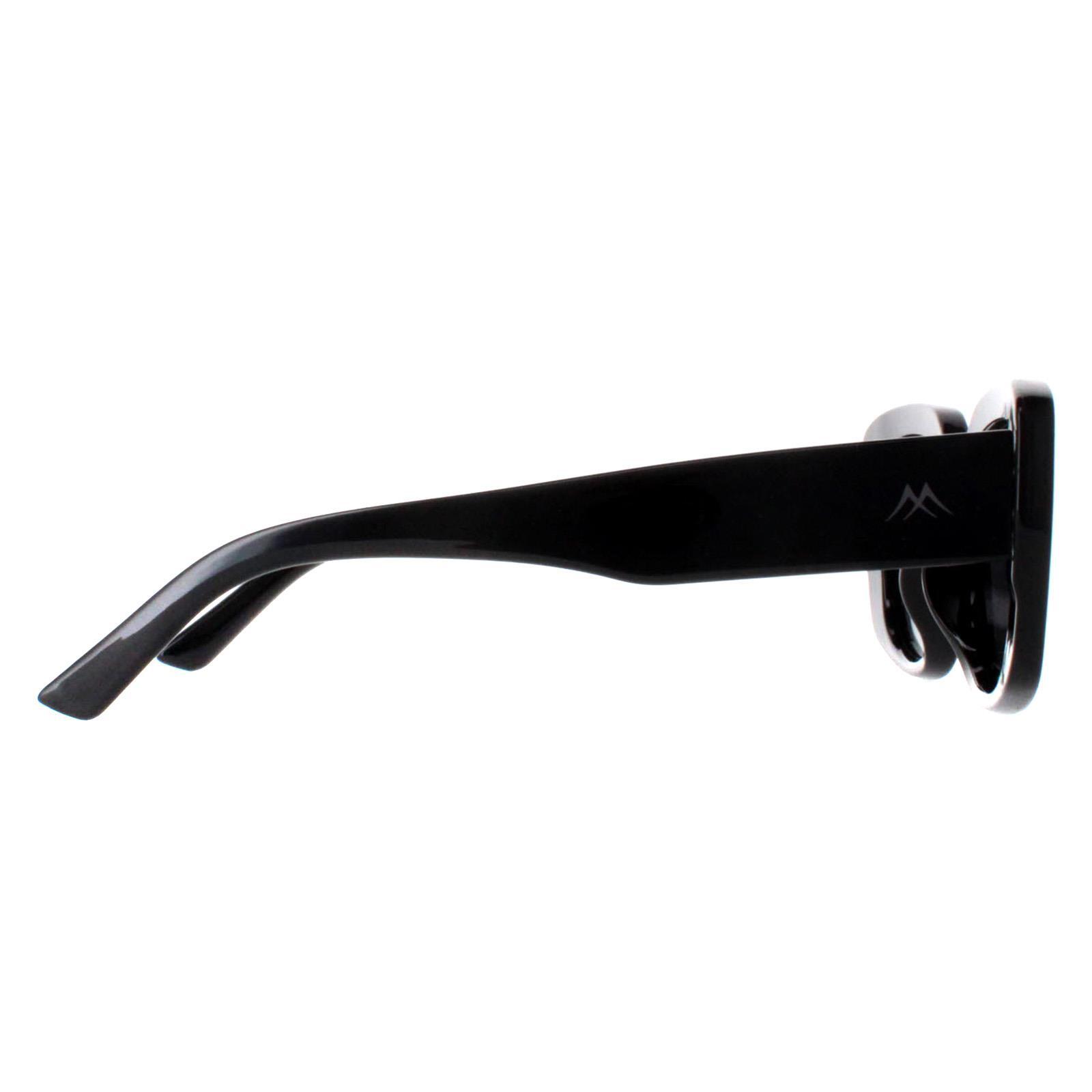 Montana Rectangle Womens Shiny Black Smoke Polarized MP56 4/4