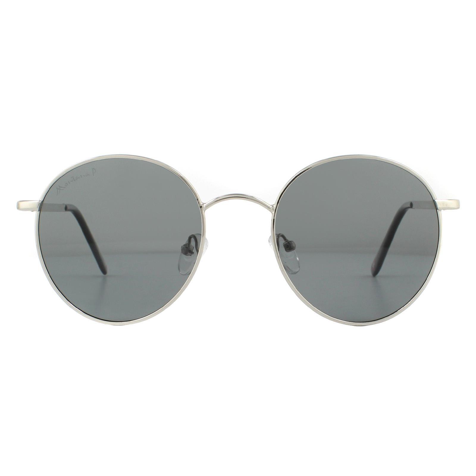 Montana Round Unisex Silver Smoke Polarized Sunglasses 1/4