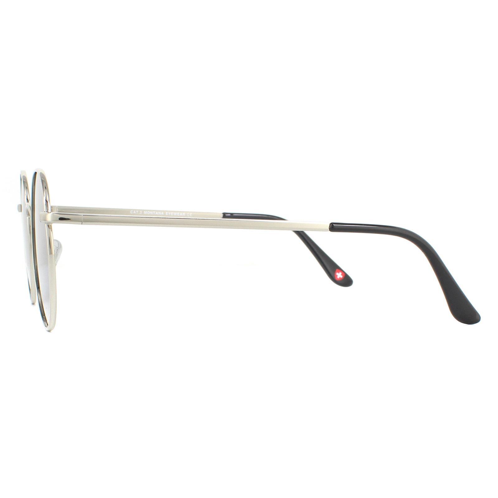 Montana Round Unisex Silver Smoke Polarized Sunglasses 3/4