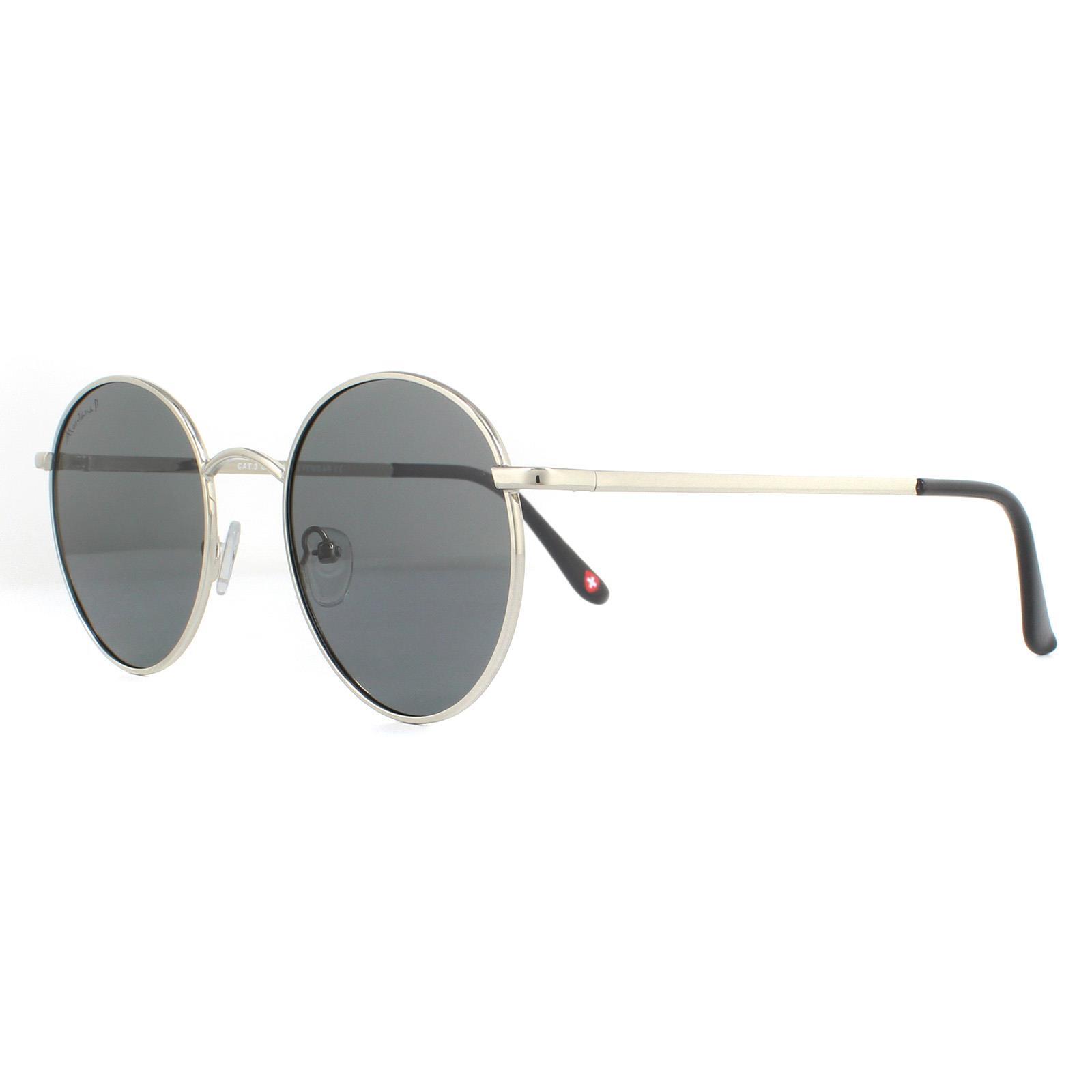 Montana Round Unisex Silver Smoke Polarized Sunglasses 2/4