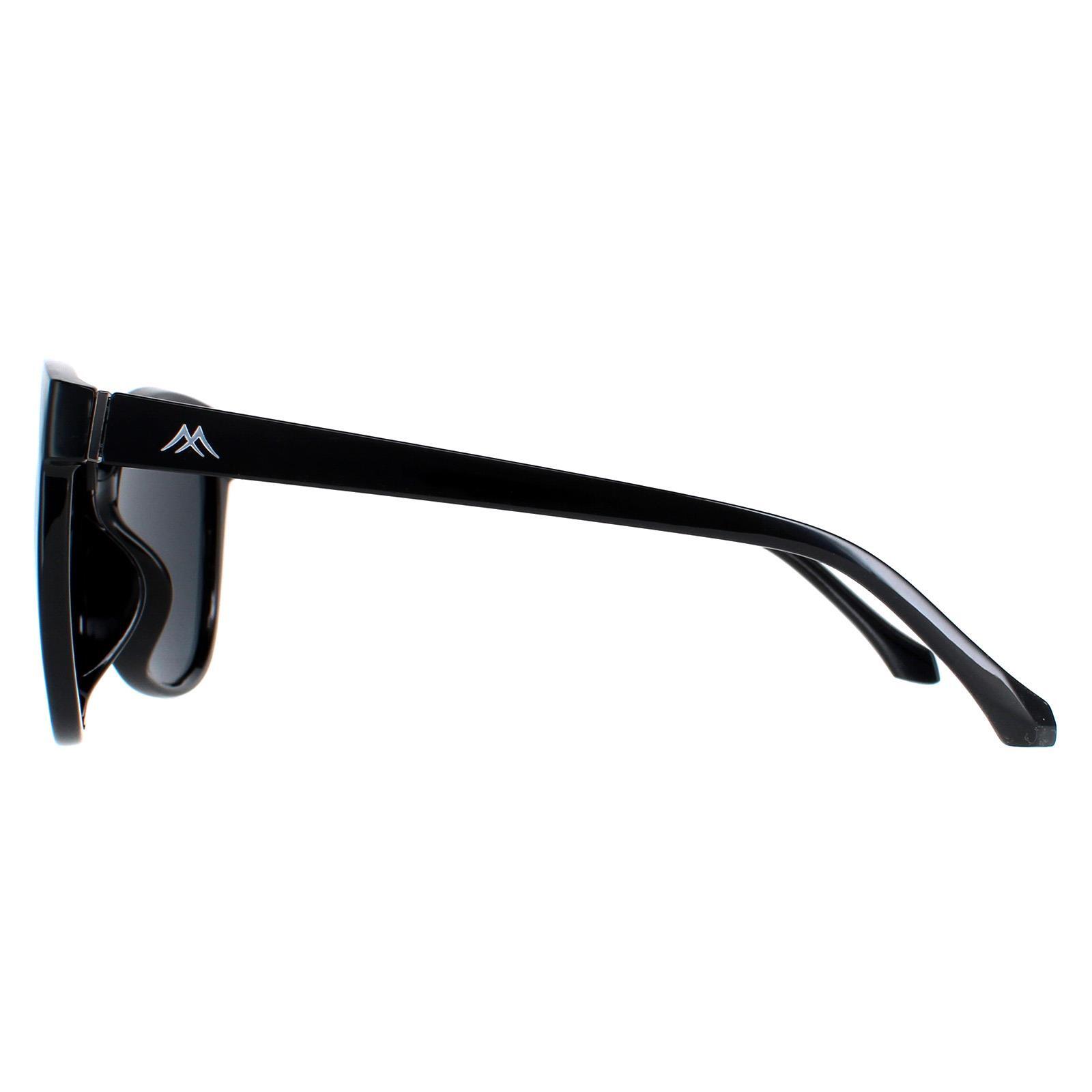 Montana Cat Eye Womens Shiny Black Smoke Polarized Sunglasses 3/4