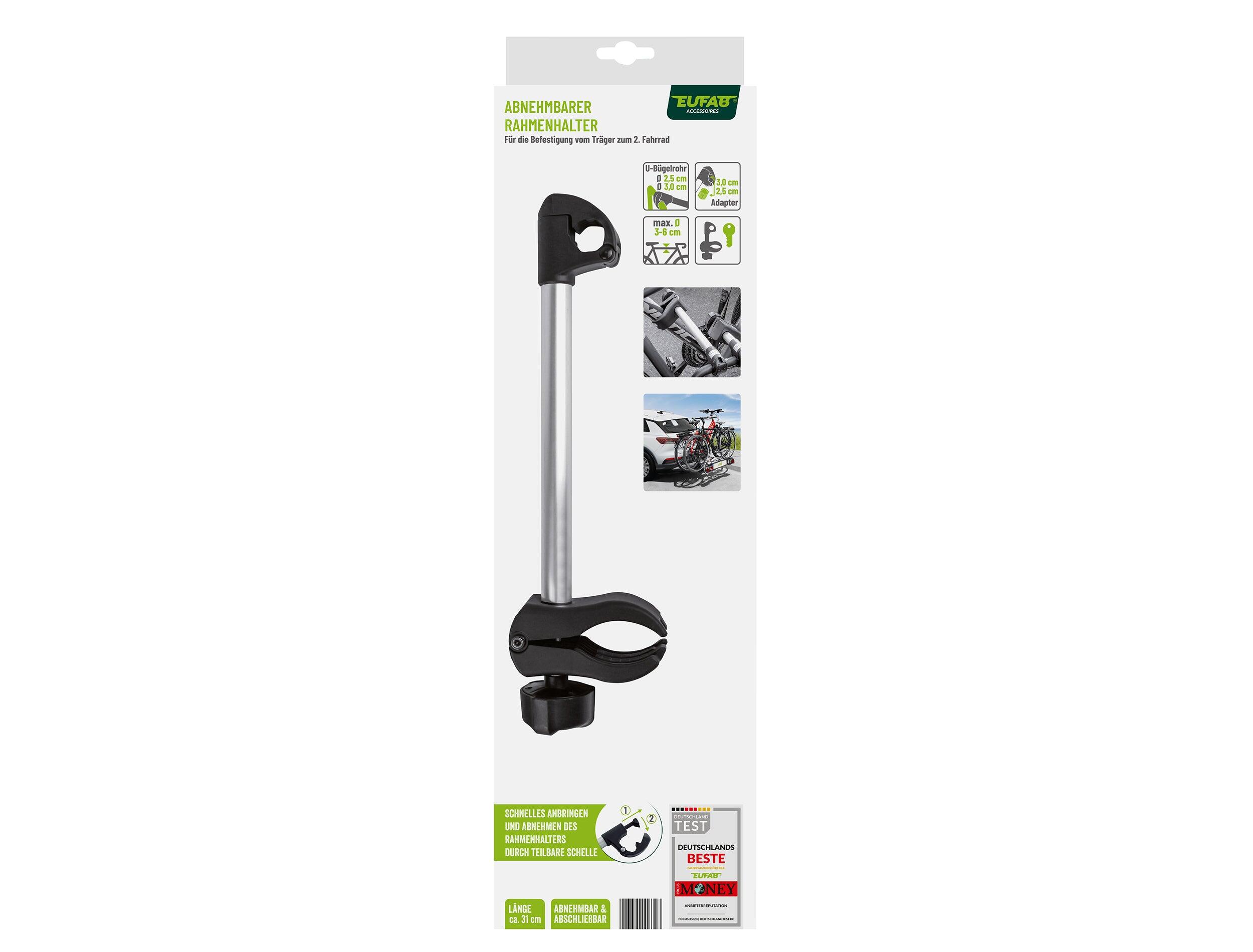 PORTE-VÉLO EUFAB : FIXE-CADRE À PINCE LONG AMOVIBLE Ø 25 + 30 MM ANTIVOL - PORTE 7/7