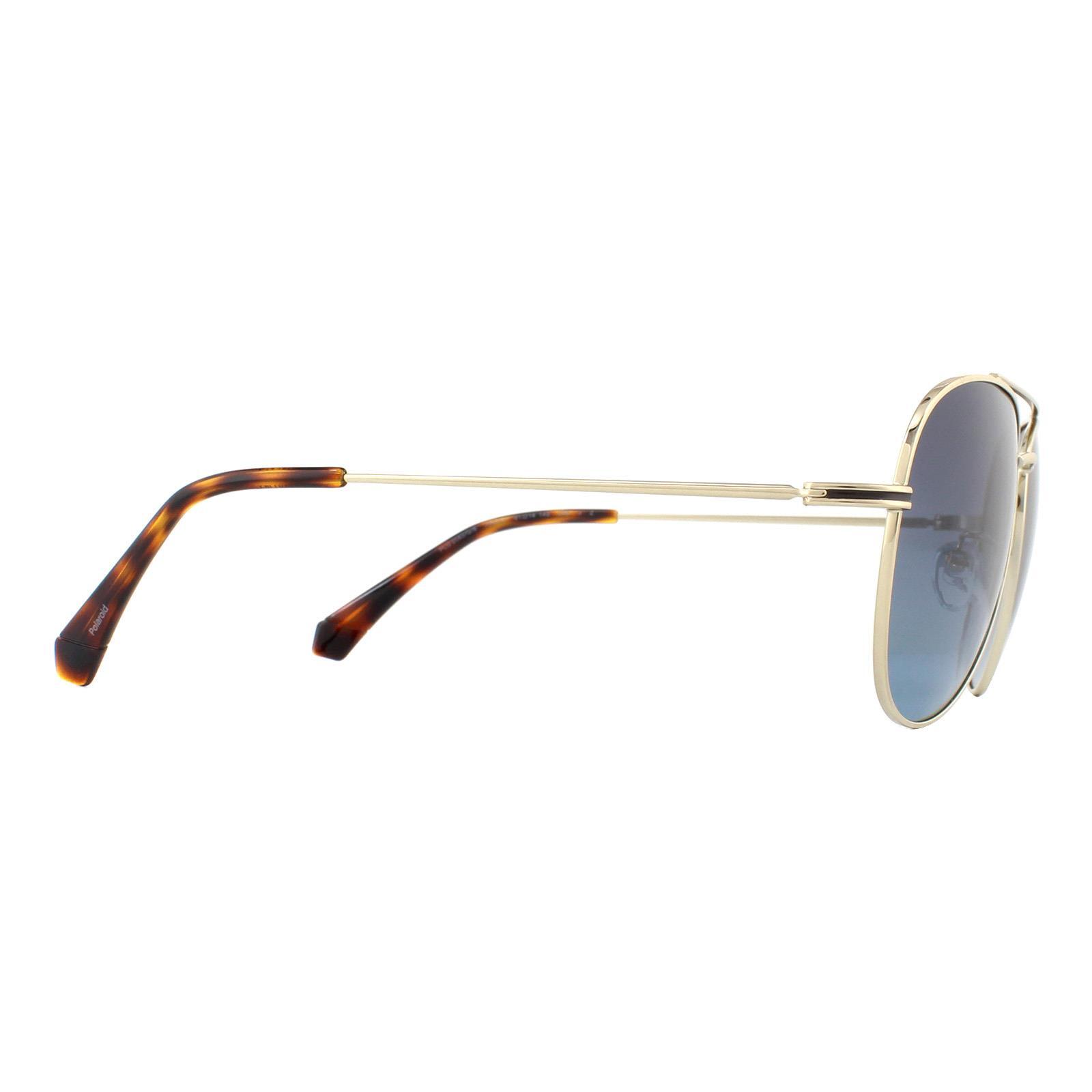 Polaroid Aviator Mens Gold Grey Gradient Polarized Sunglasses 4/4