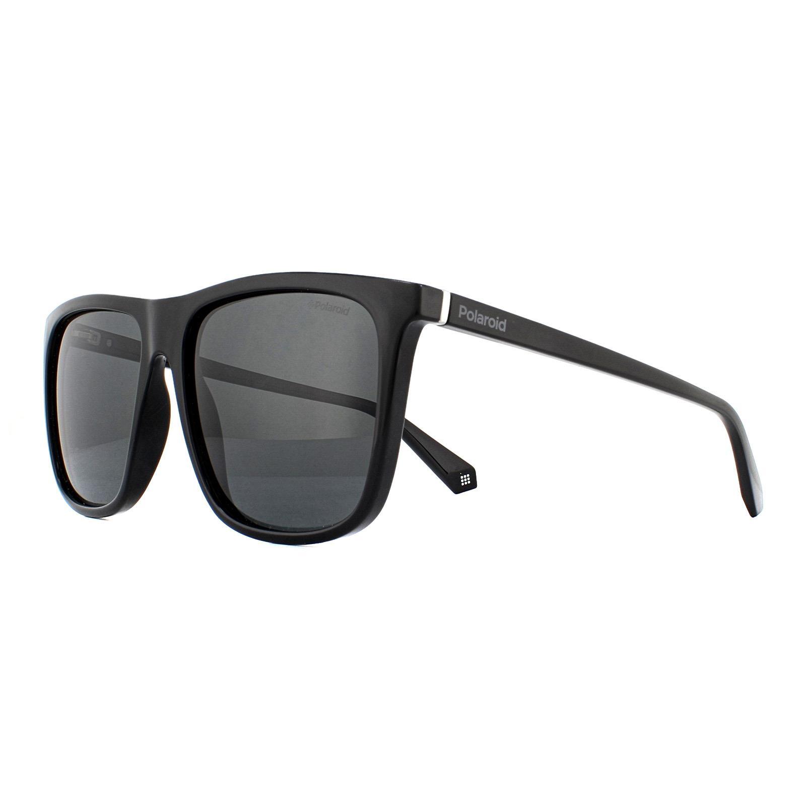 Polaroid Square Mens Black Grey Polarized Sunglasses 2/4