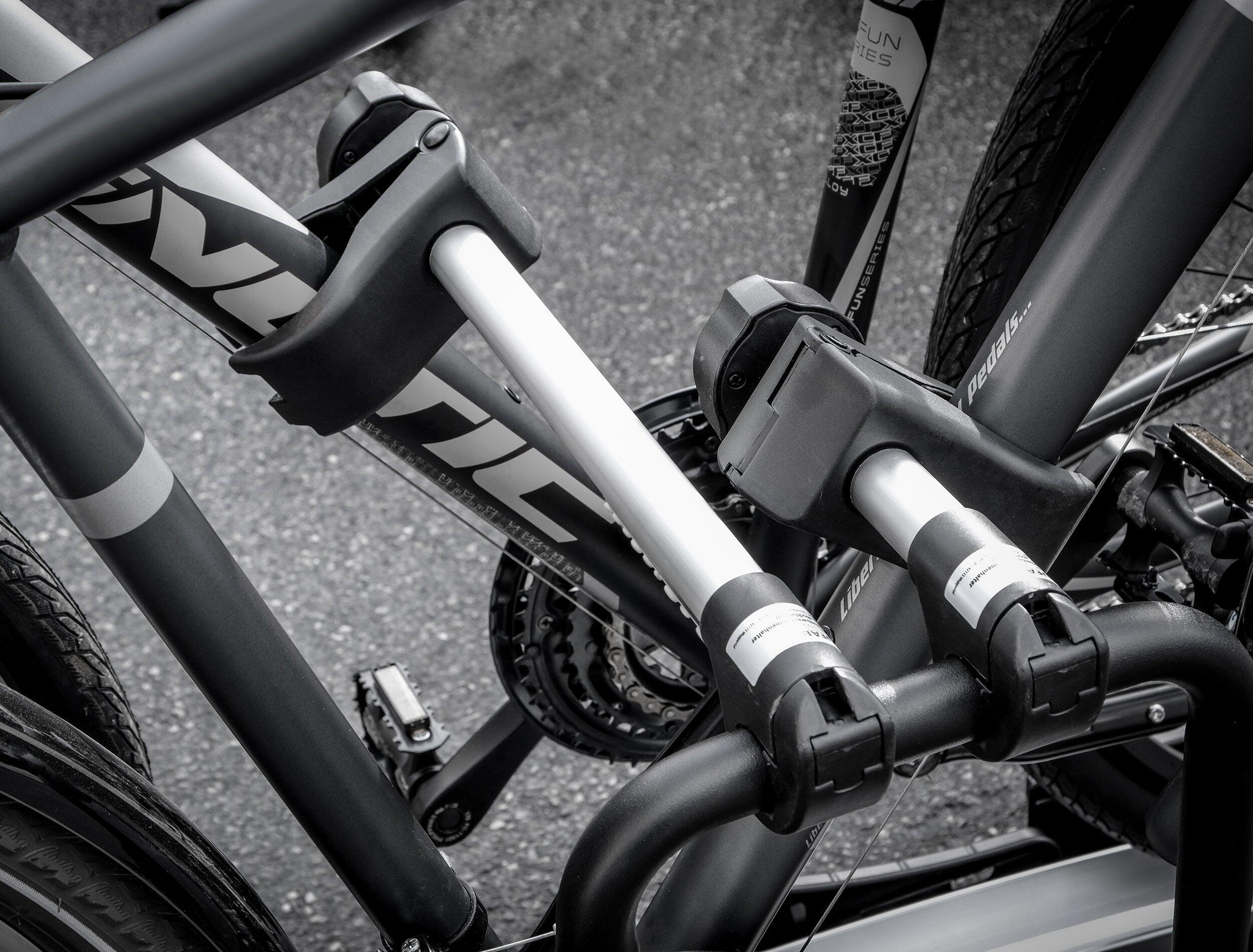 PORTE-VÉLO EUFAB : FIXE-CADRE À PINCE LONG AMOVIBLE Ø 25 + 30 MM ANTIVOL - PORTE 4/7