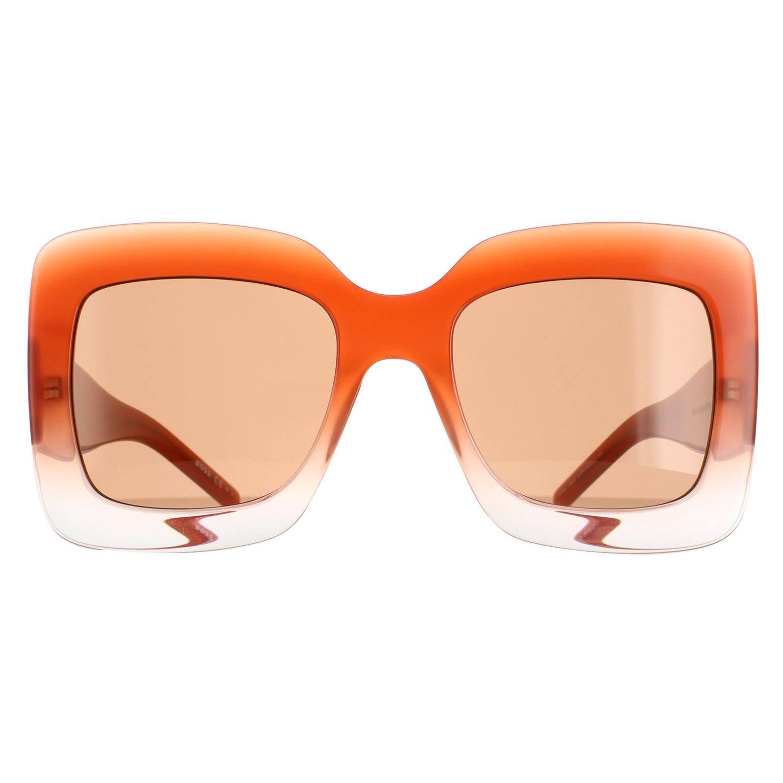 Hugo Boss Square Womens Brick Brown Brown Sunglasses 1/4