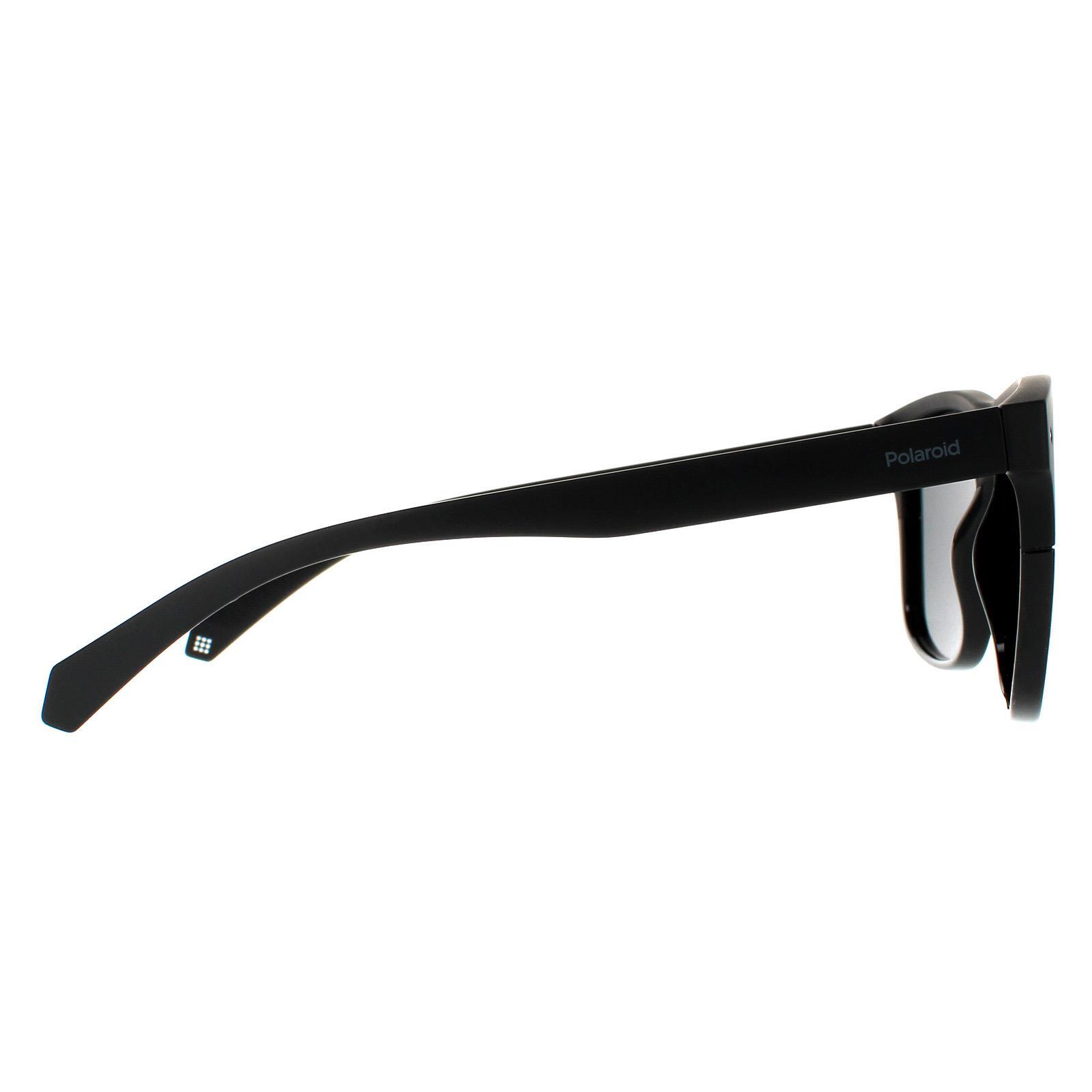 Polaroid Square Mens Black Grey Polarized Sunglasses 4/4