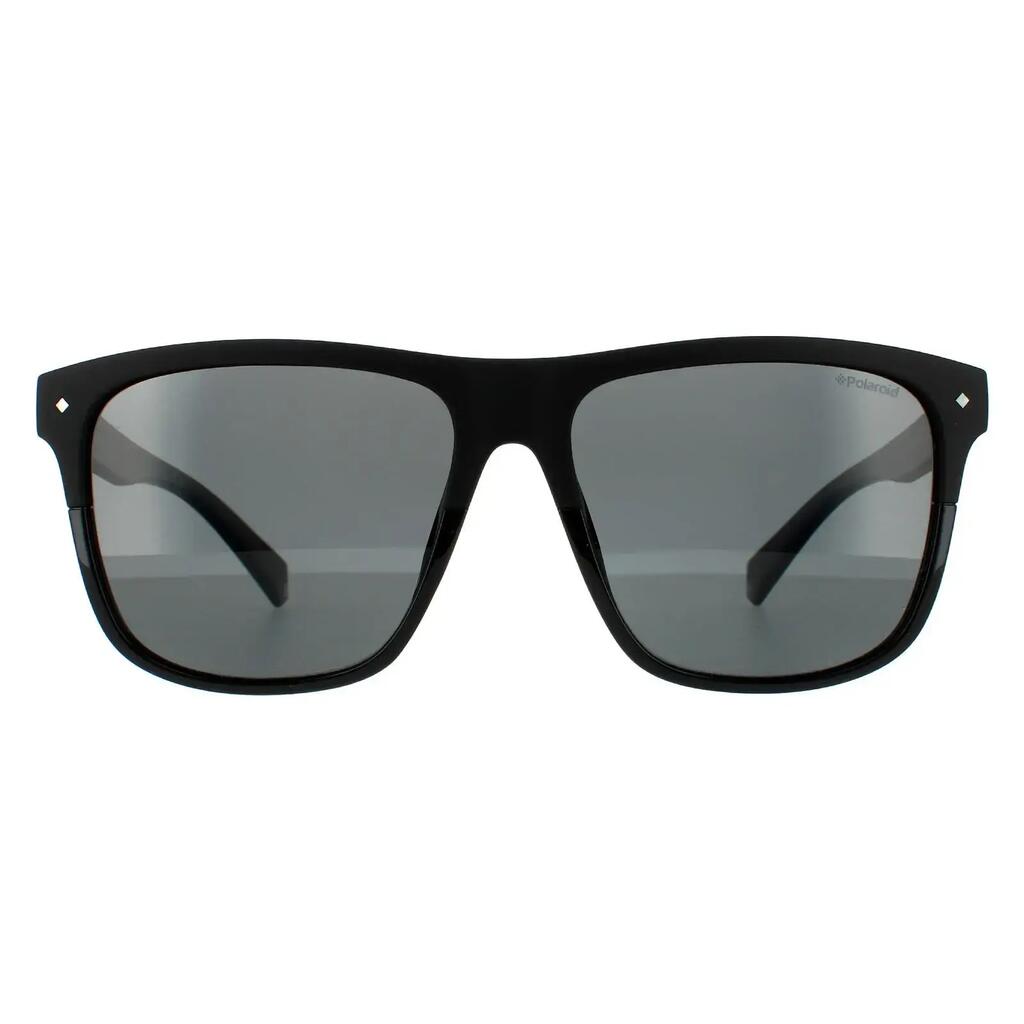 Polaroid Square Mens Black Grey Polarized Sunglasses