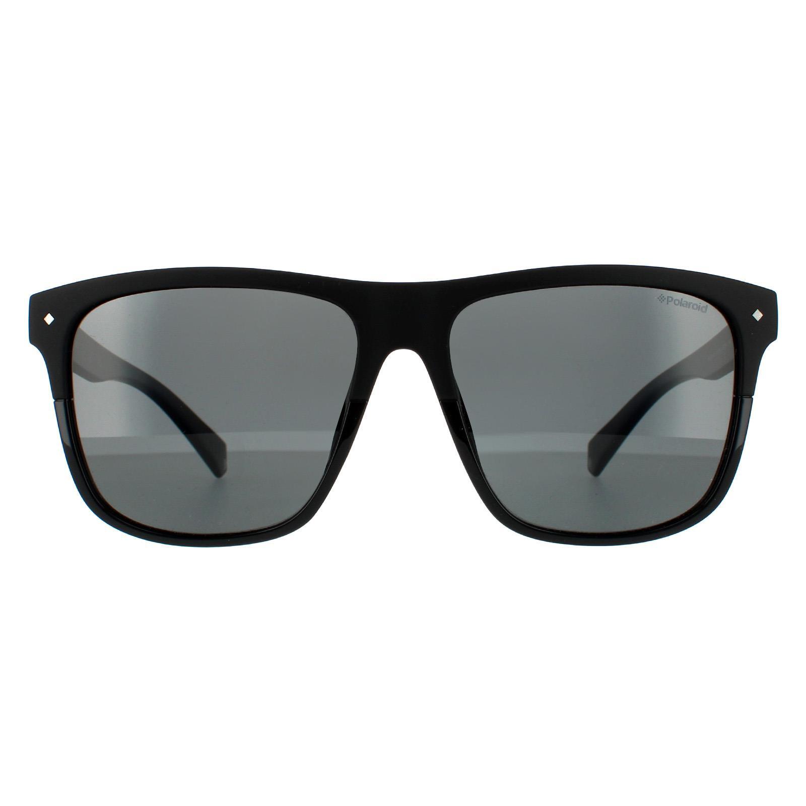 POLAROID Polaroid Square Mens Black Grey Polarized Sunglasses