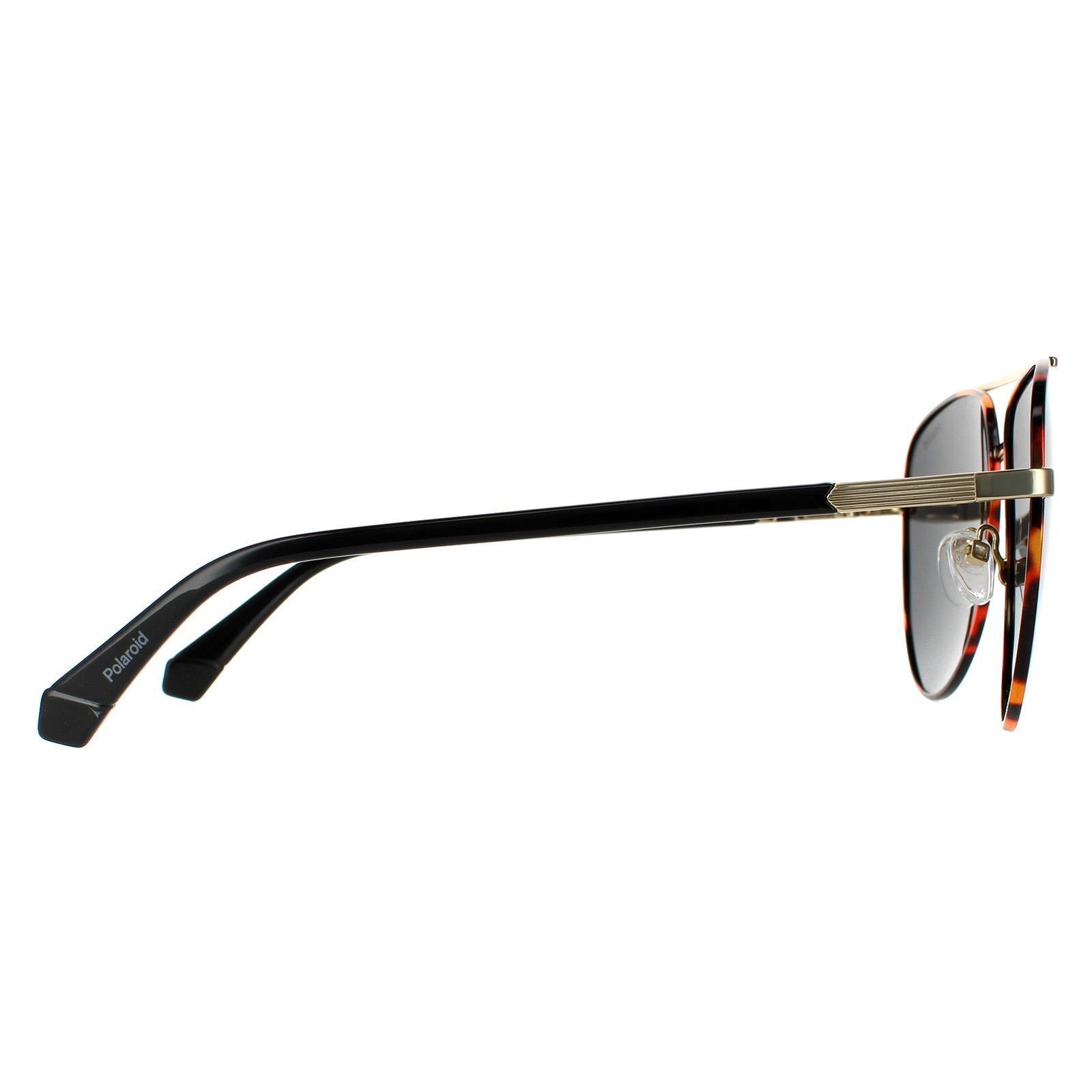 Polaroid Aviator Unisex Gold Havana Grey Polarized Sunglasses 4/4