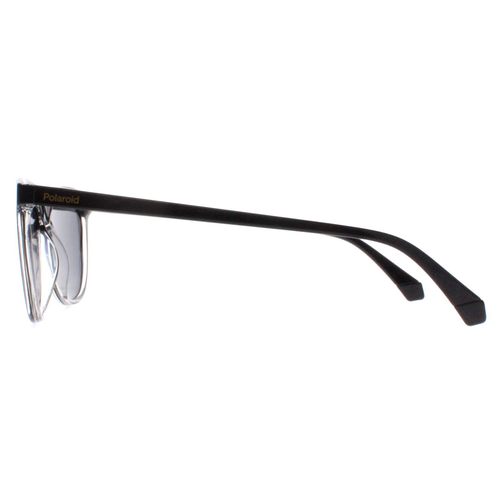 Polaroid Cat Eye Womens Black Crystal Grey Polarized PLD 4161/S 3/4