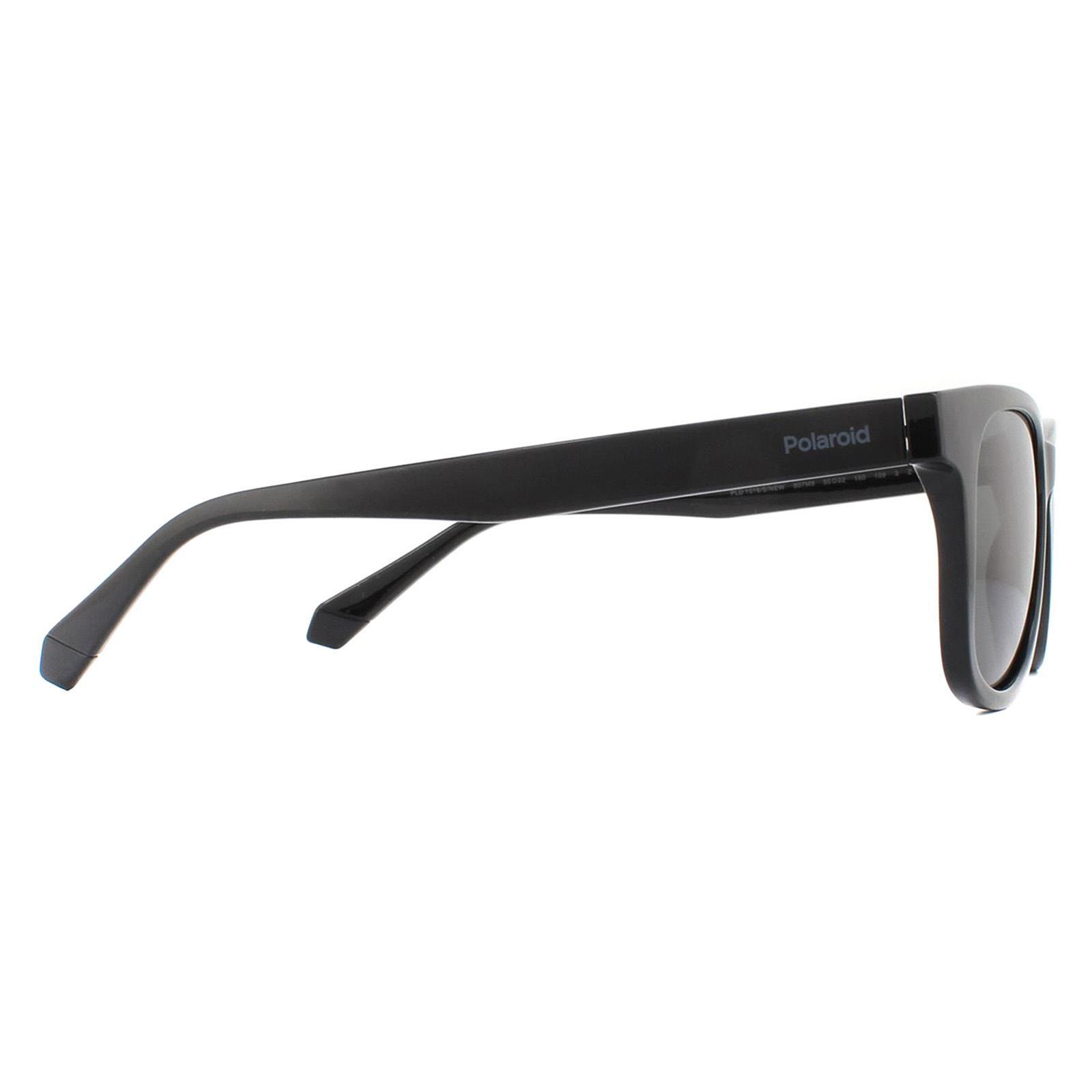 Polaroid Rectangle Mens Black Grey Polarized Sunglasses 4/4