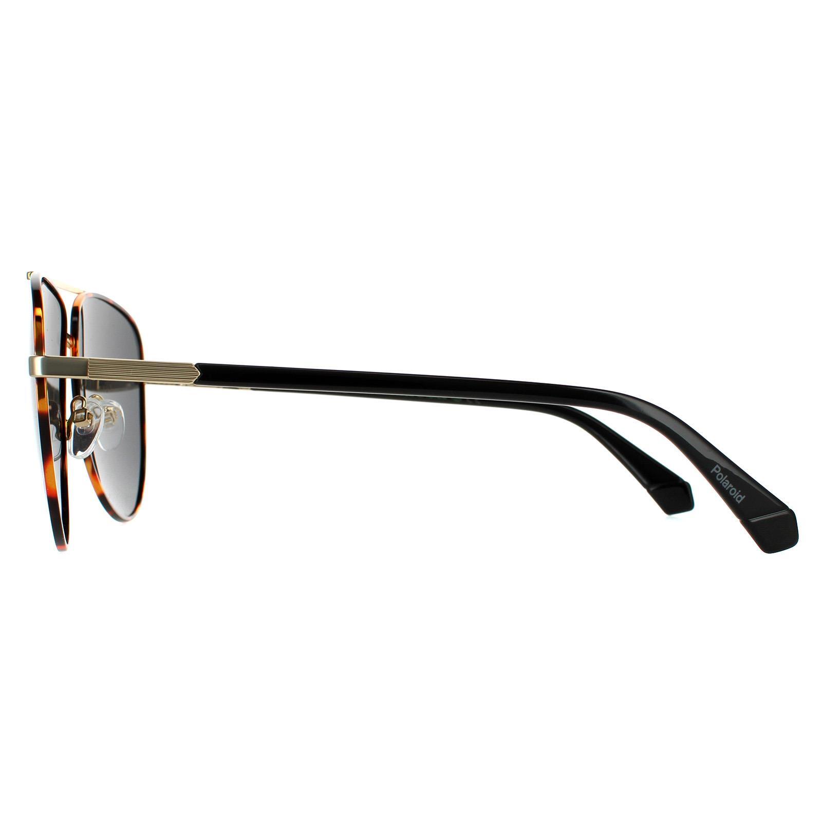 Polaroid Aviator Unisex Gold Havana Grey Polarized Sunglasses 3/4
