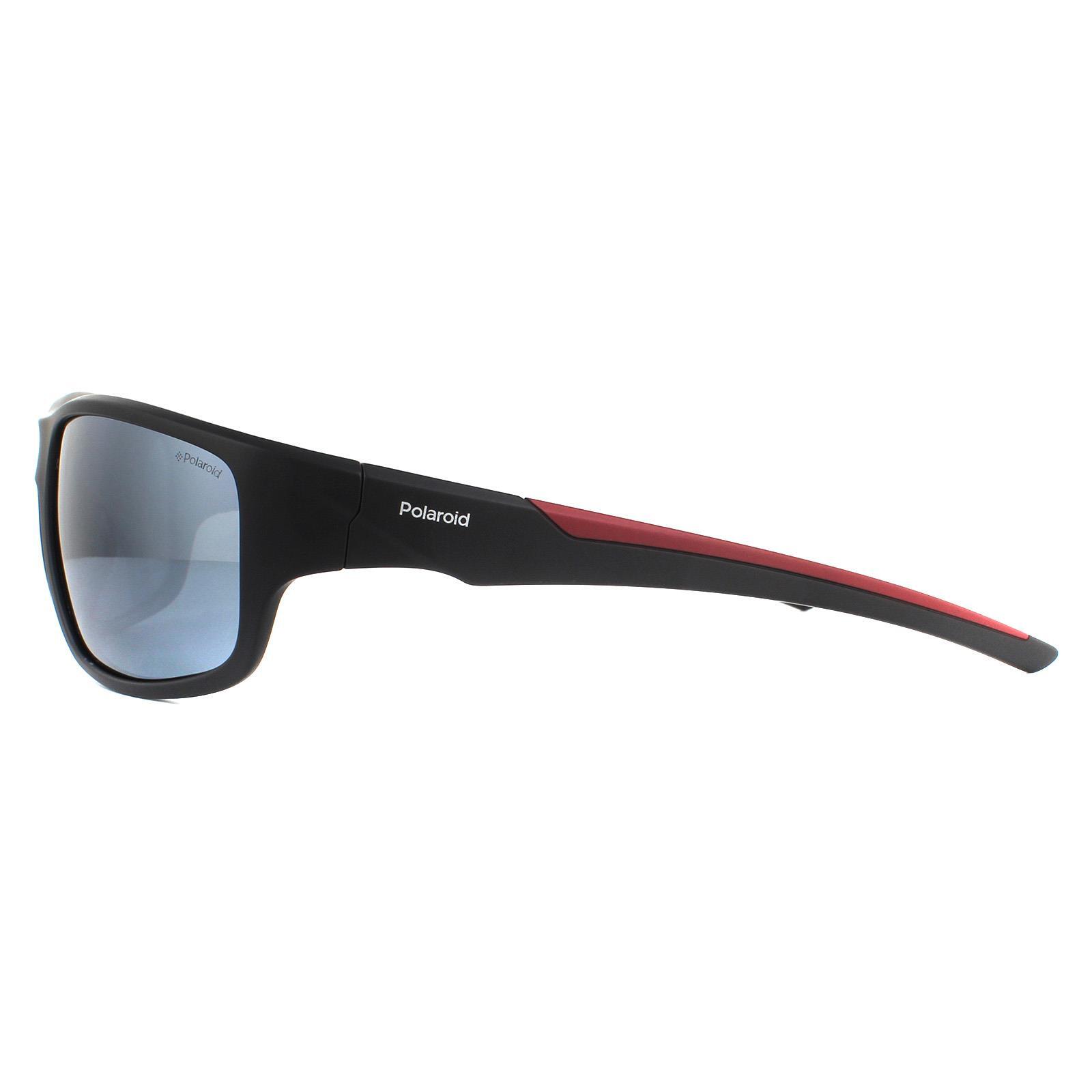 Polaroid Wrap Mens Black Grey Polarized Sunglasses 3/4
