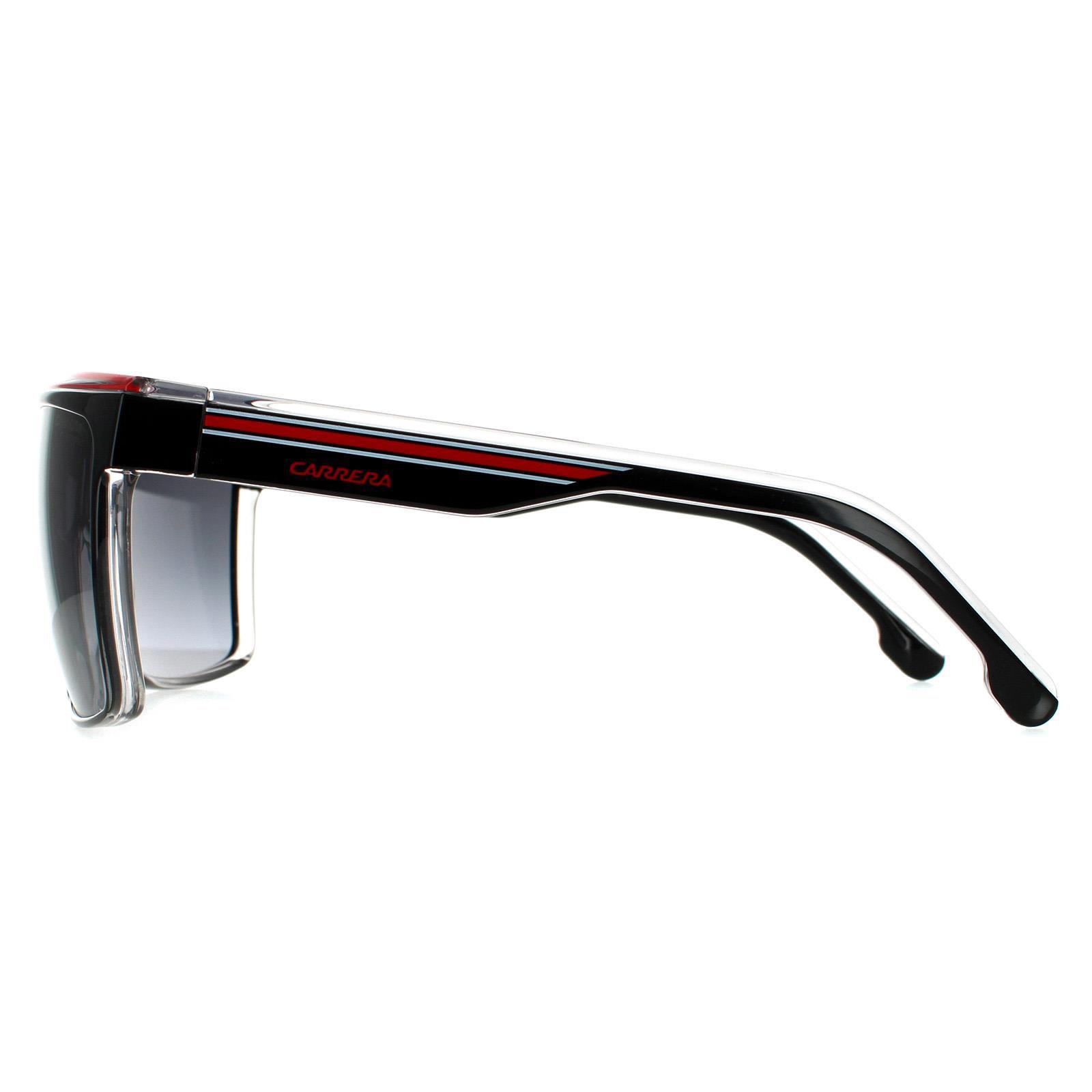 Carrera Shield Unisex Black Crystal White Red Dark Grey Gradient Sunglasses 3/4