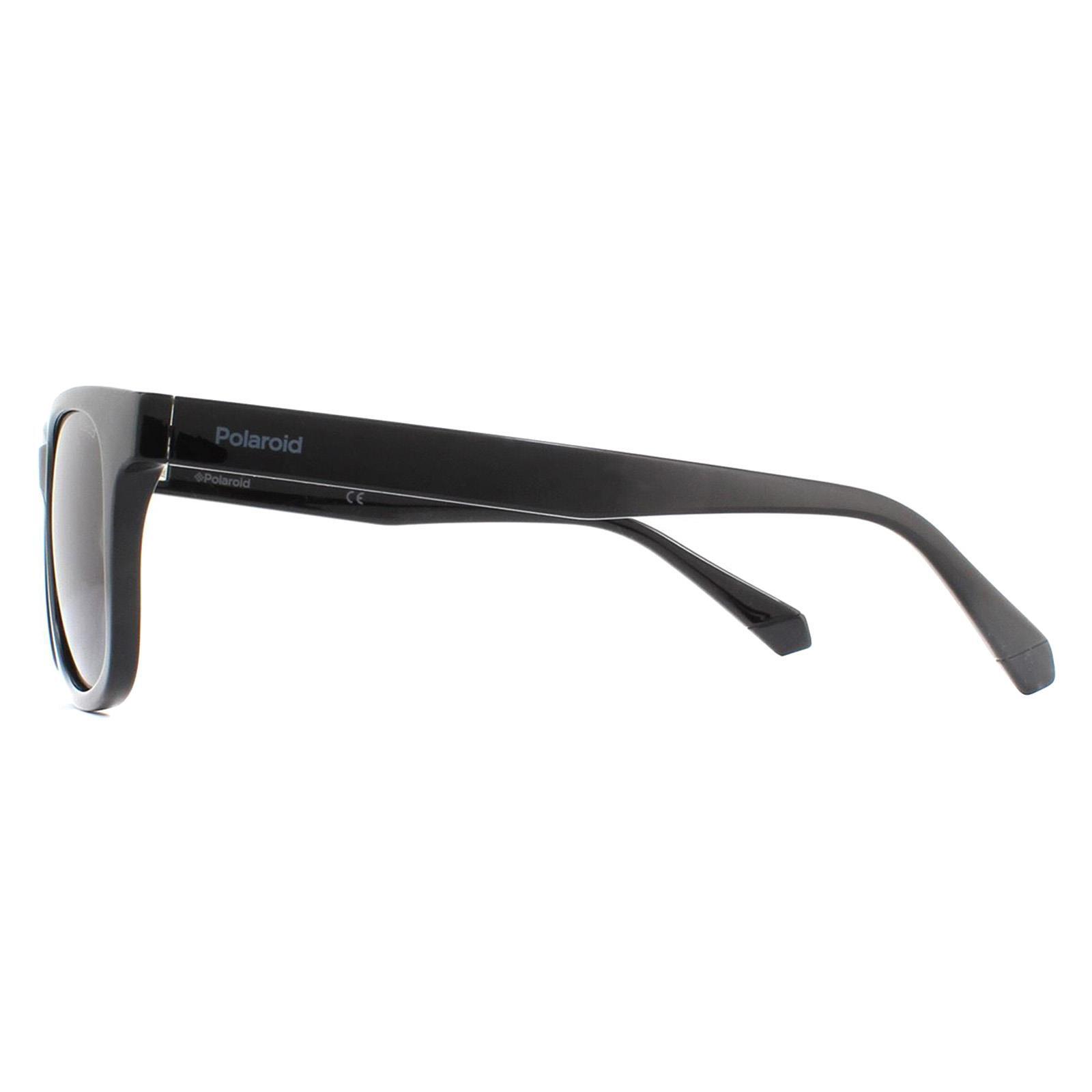 Polaroid Rectangle Mens Black Grey Polarized Sunglasses 3/4