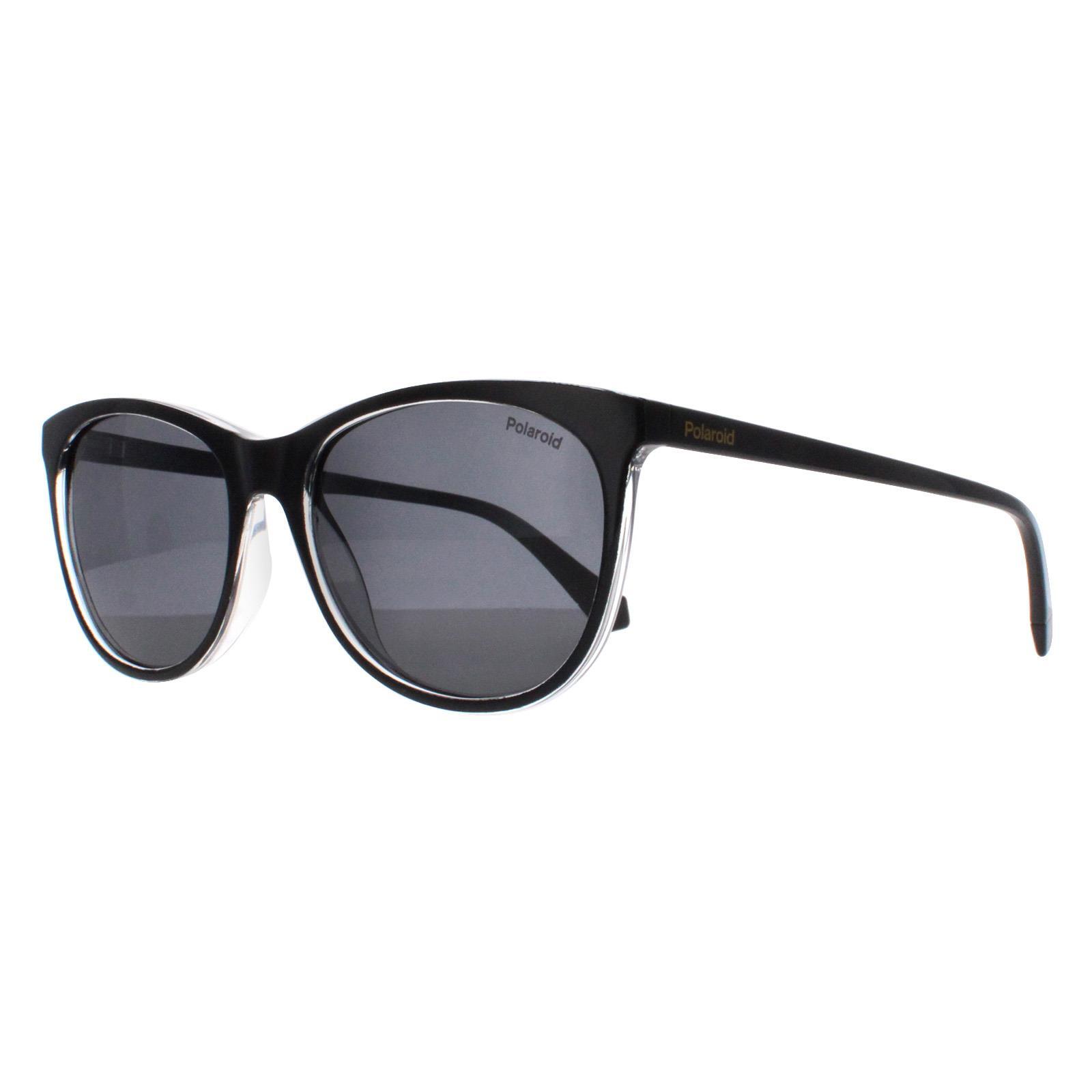 Polaroid Cat Eye Womens Black Crystal Grey Polarized PLD 4161/S 2/4