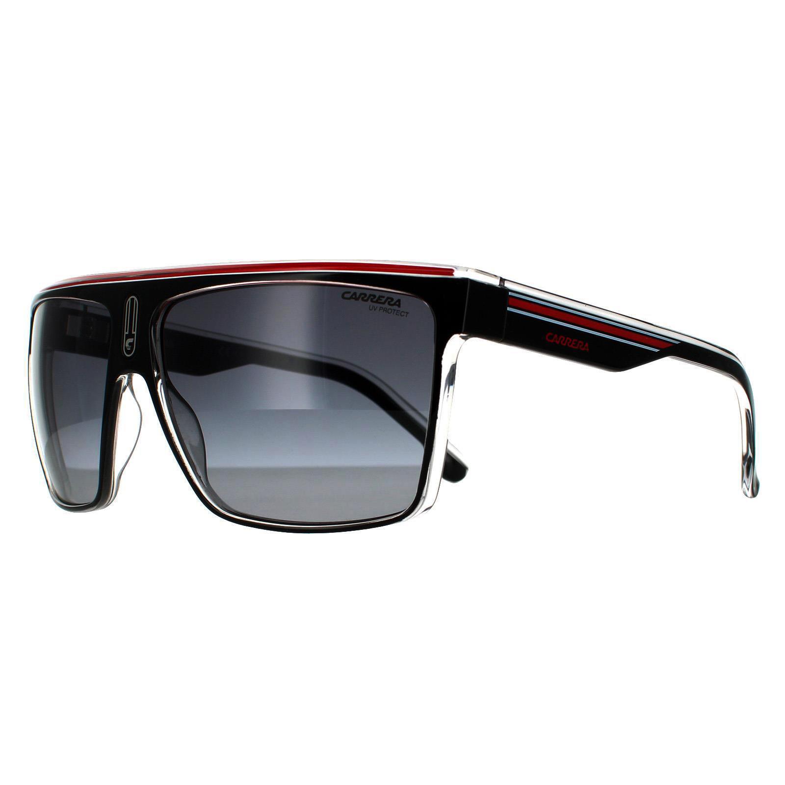Carrera Shield Unisex Black Crystal White Red Dark Grey Gradient Sunglasses 2/4