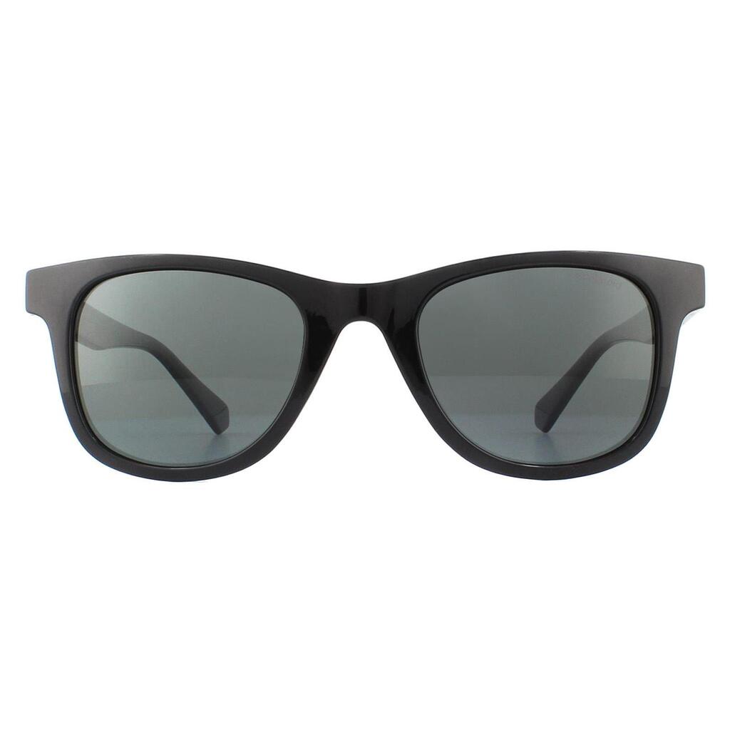 Polaroid Rectangle Mens Black Grey Polarized Sunglasses