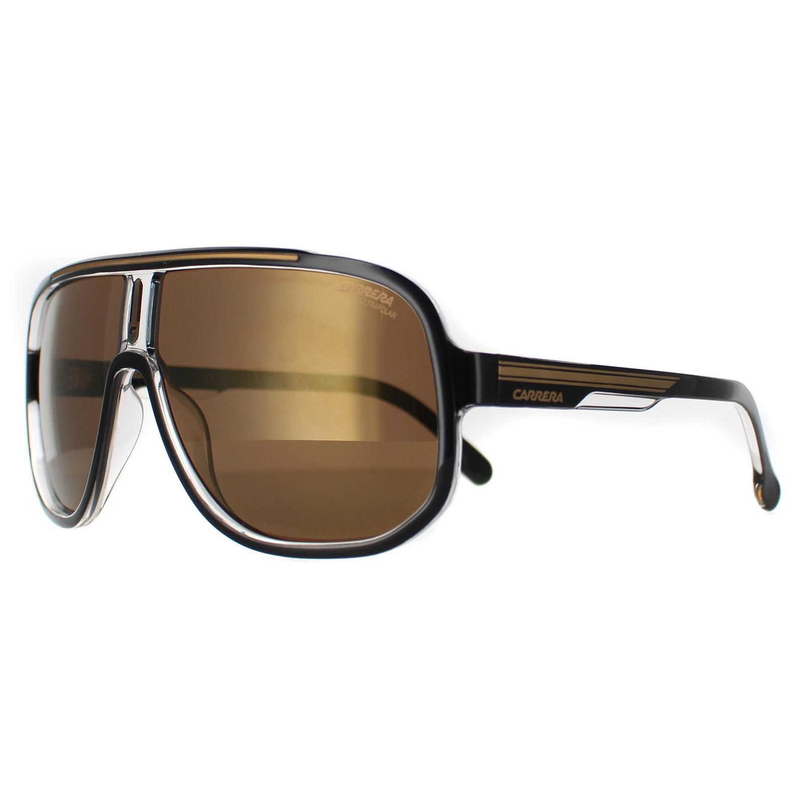 Carrera Rectangle Mens Black Gold Gold High Contrast Polarized Antireflex 1058/S 2/4