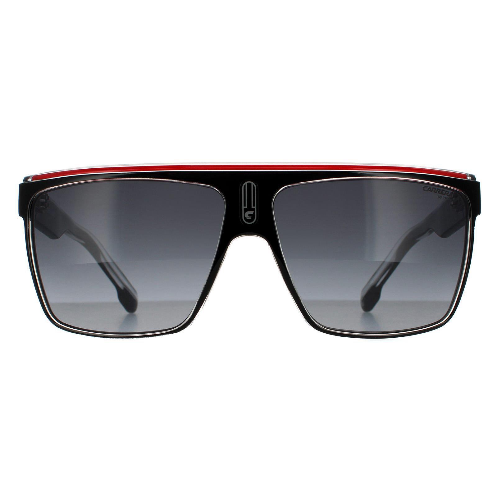 Carrera Shield Unisex Black Crystal White Red Dark Grey Gradient Sunglasses 1/4