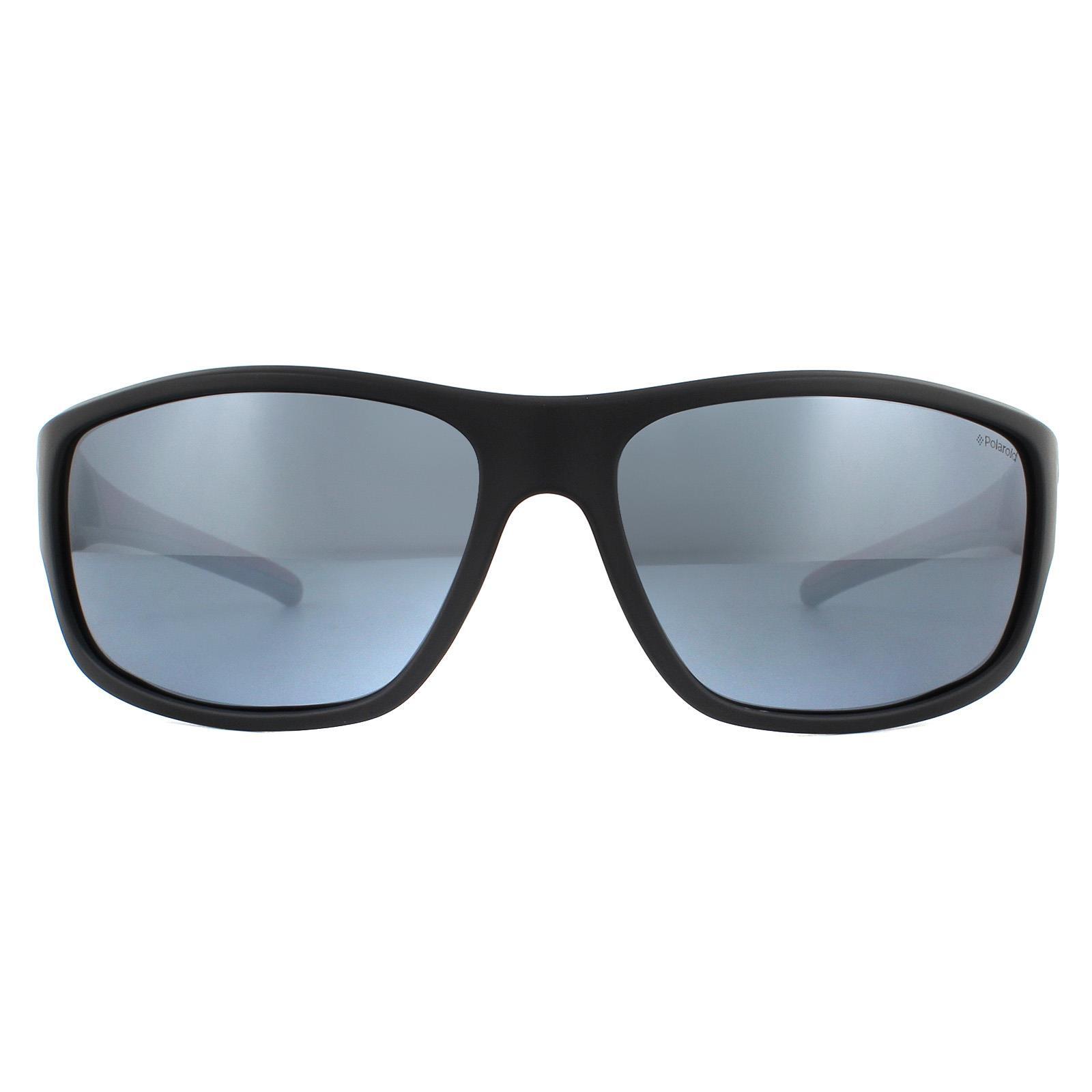 POLAROID Polaroid Wrap Mens Black Grey Polarized Sunglasses