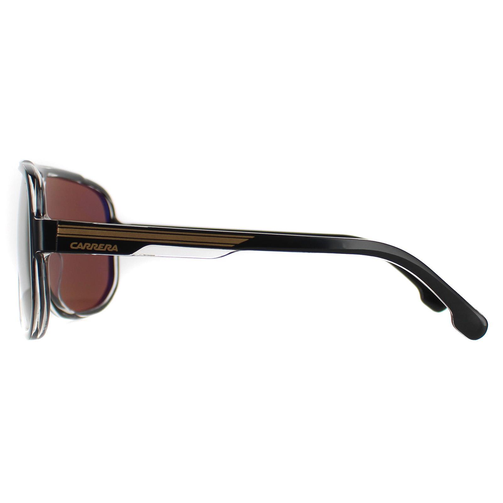 Carrera Rectangle Mens Black Gold Gold High Contrast Polarized Antireflex 1058/S 3/4