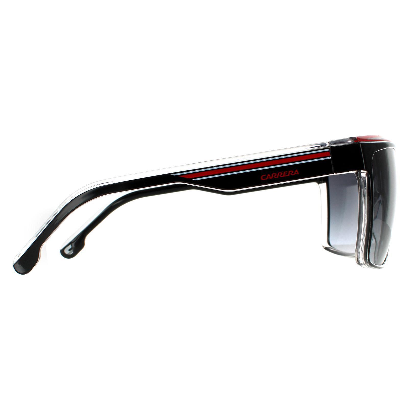 Carrera Shield Unisex Black Crystal White Red Dark Grey Gradient Sunglasses 4/4