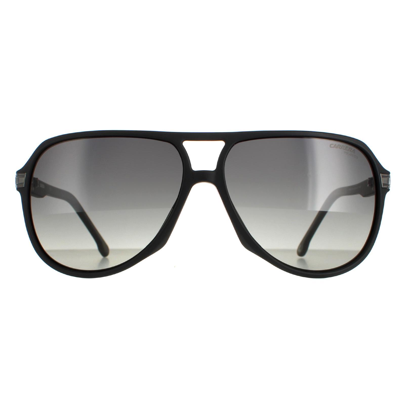 Carrera Aviator Unisex Matte Black Grey Gradient Polarized Sunglasses
