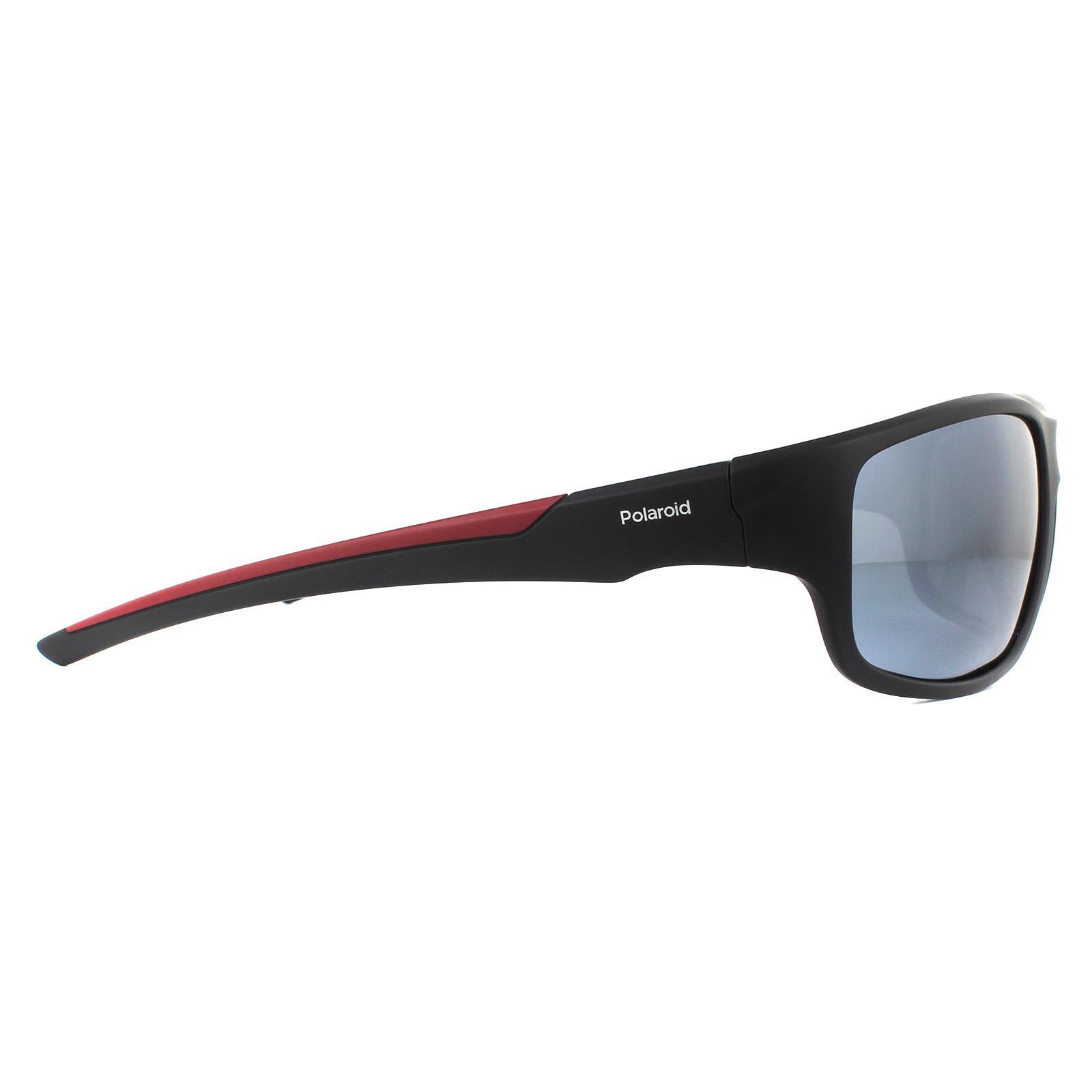 Polaroid Wrap Mens Black Grey Polarized Sunglasses 4/4
