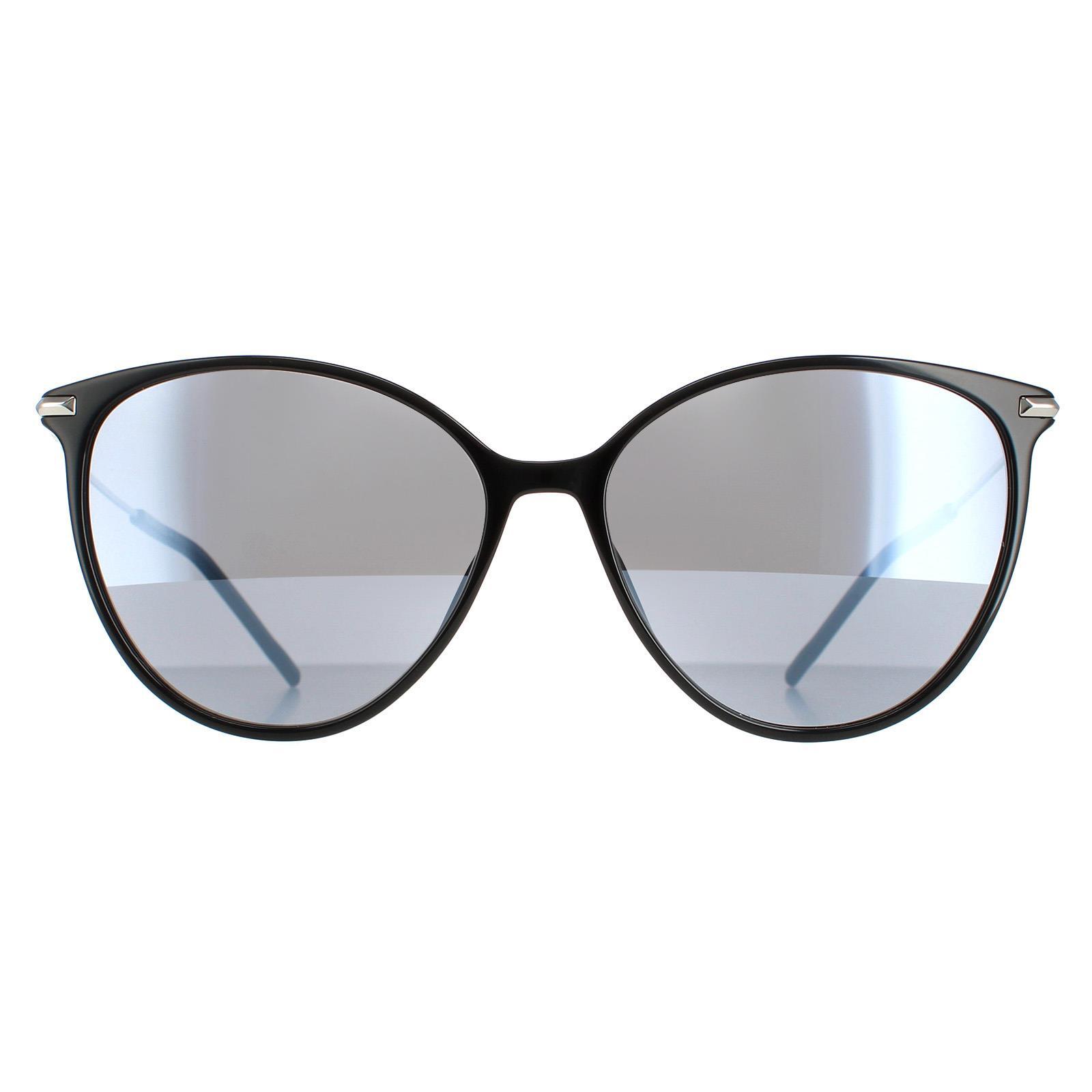 HUGO BOSS Hugo Boss Round Mens Black Silver Mirror Sunglasses