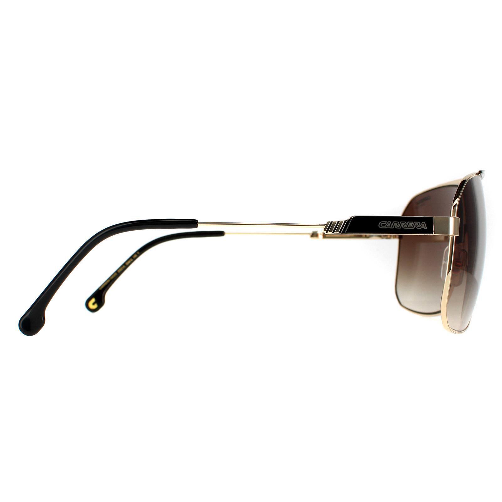 Carrera Rectangle Mens Black Gold Brown Gradient Sunglasses 4/4