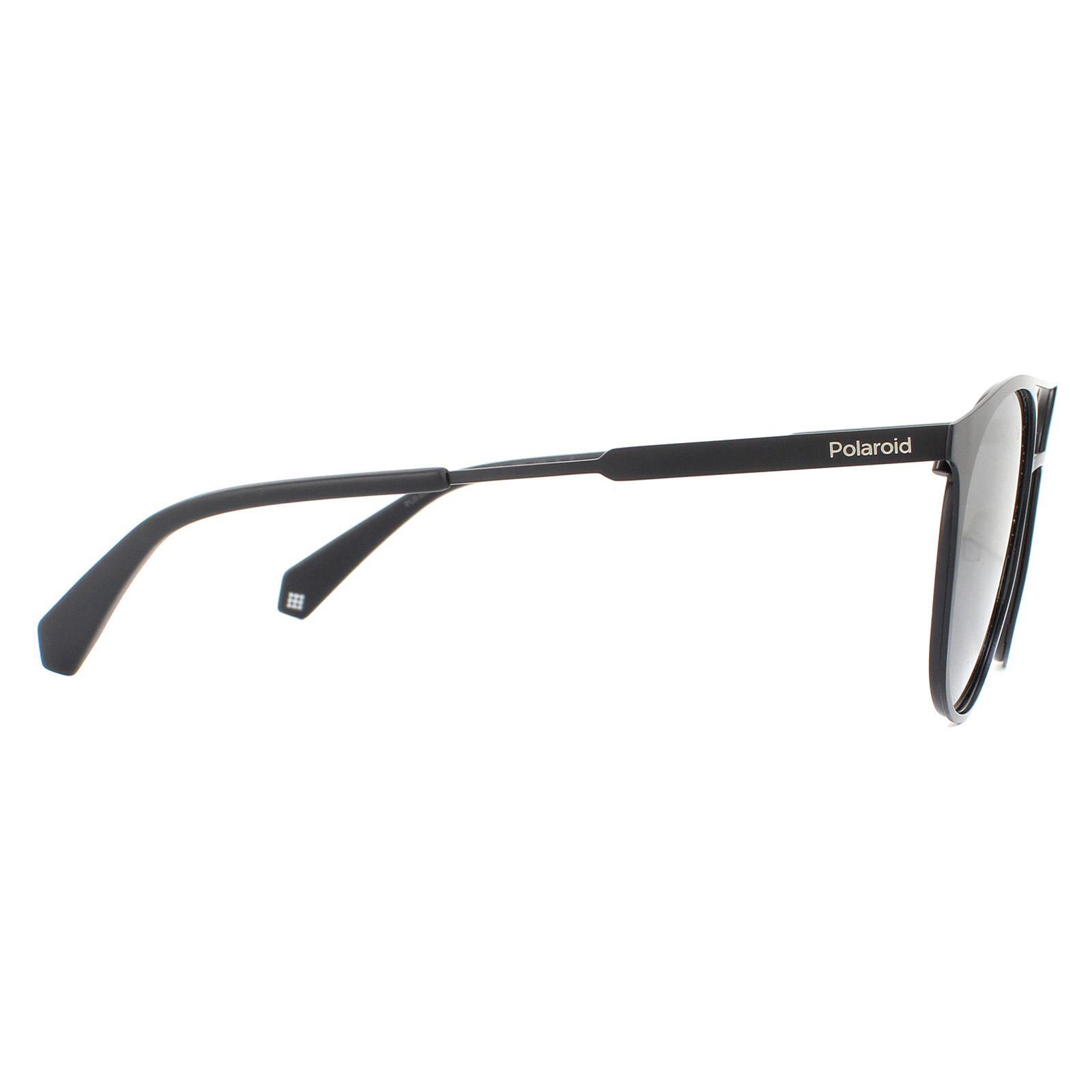 Lunettes de soleil Polaroid rondes unisexes noires grises polarisées 4/4