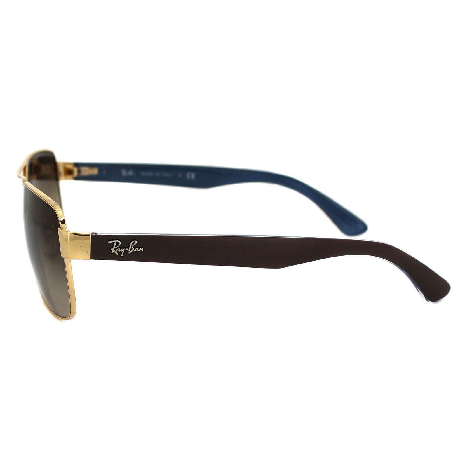 Ray-Ban Square Mens Gold & Brown Brown Gradient Sunglasses 2/4