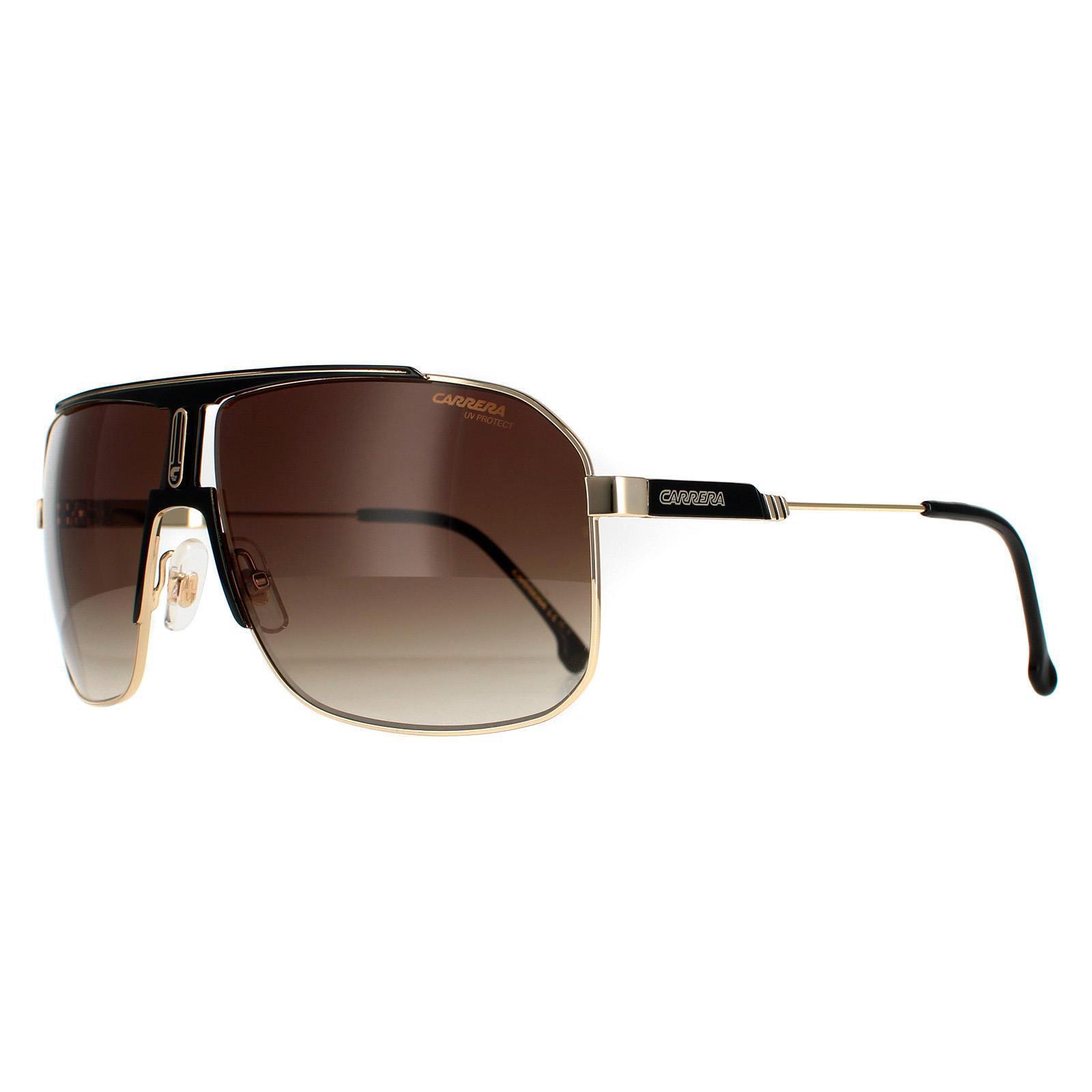 Carrera Rectangle Mens Black Gold Brown Gradient Sunglasses 2/4